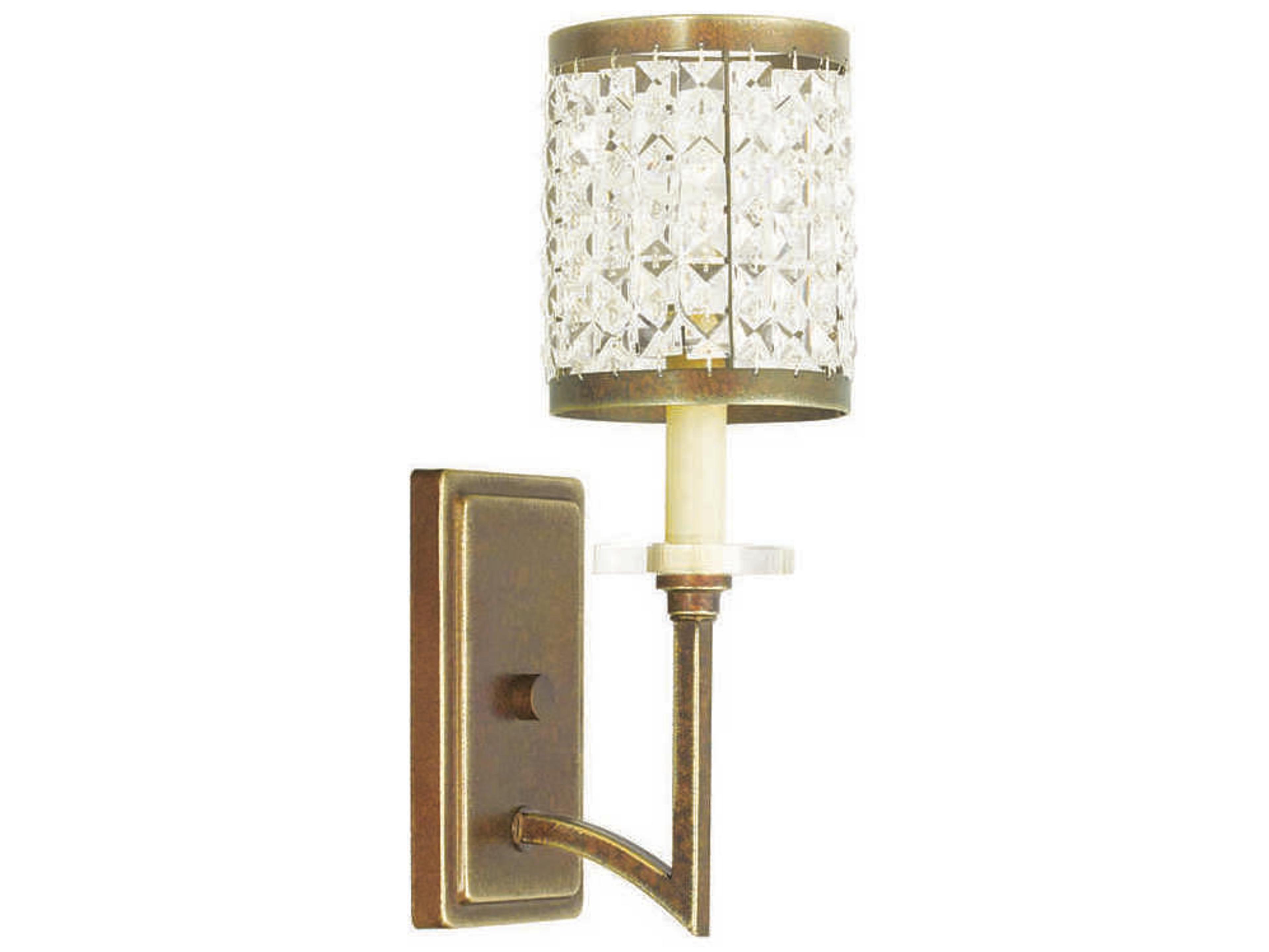 Livex Lighting Grammercy 1-Light Hand Painted Palacial Bronze Crystal Wall Sconce
