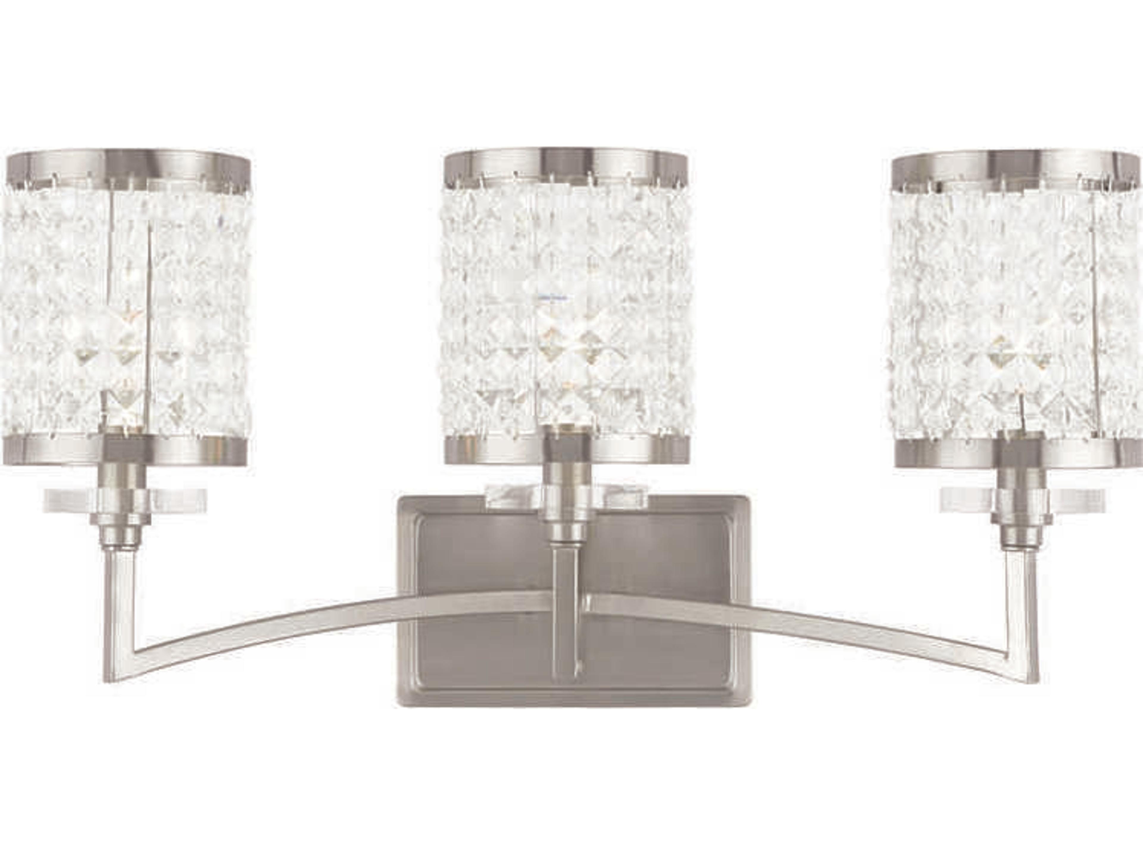 Livex Lighting Grammercy 3-Light Brushed Nickel Crystal Vanity Light
