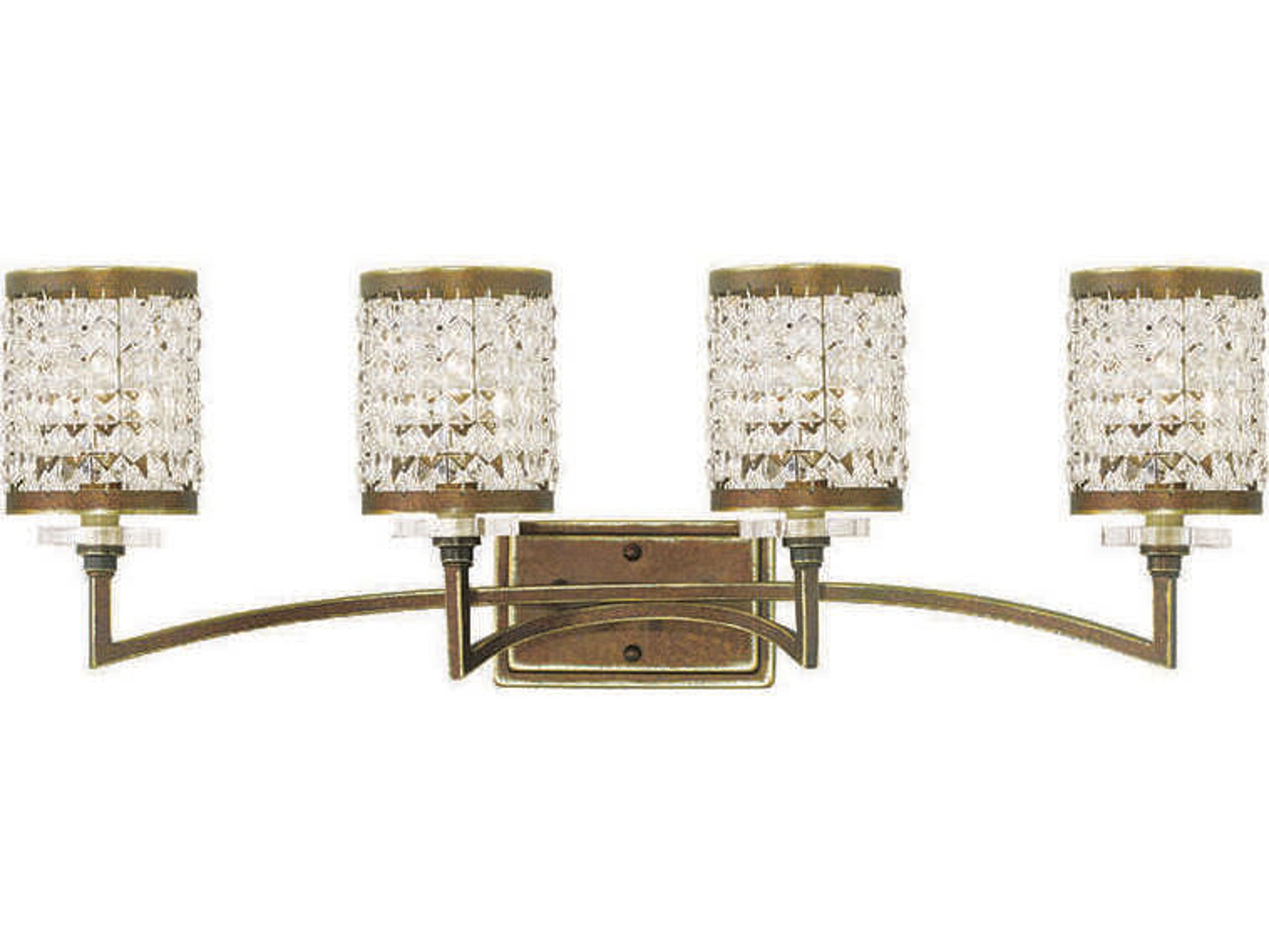Livex Lighting Grammercy 4-Light Hand Painted Palacial Bronze Crystal Vanity Light
