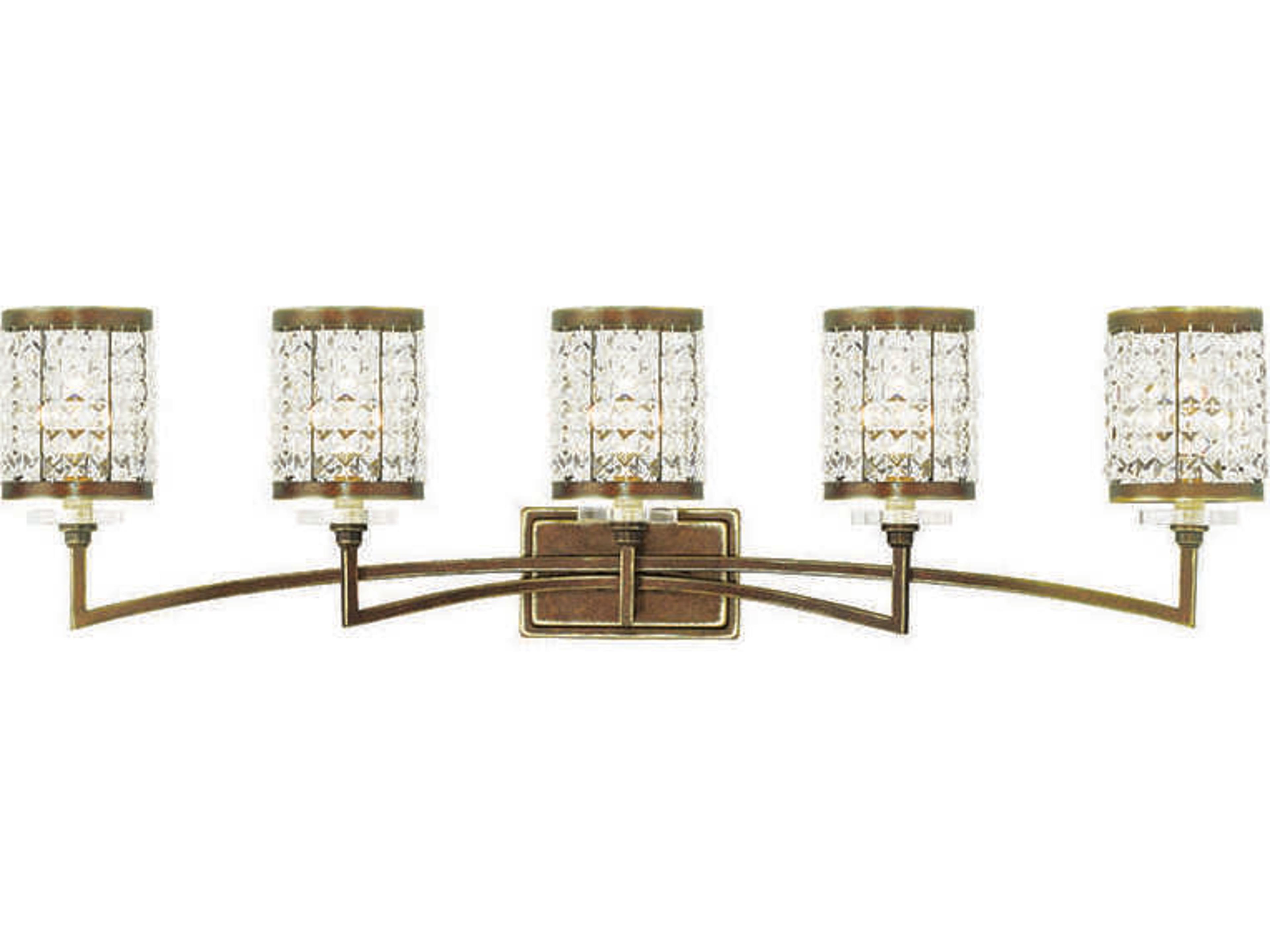 Livex Lighting Grammercy 5-Light Hand Painted Palacial Bronze Crystal Vanity Light