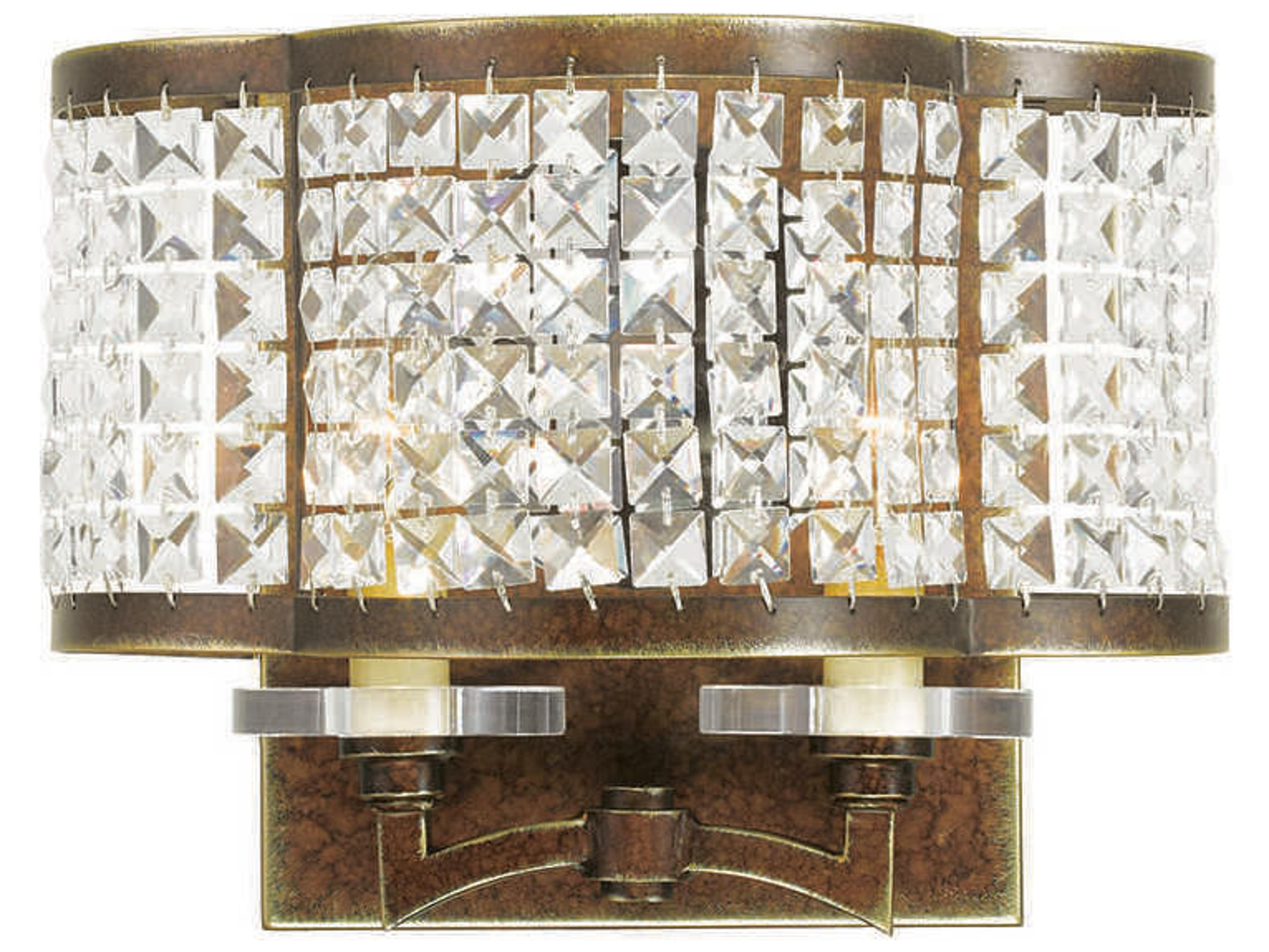 Livex Lighting Grammercy 2-Light Hand Painted Palacial Bronze Crystal Wall Sconce