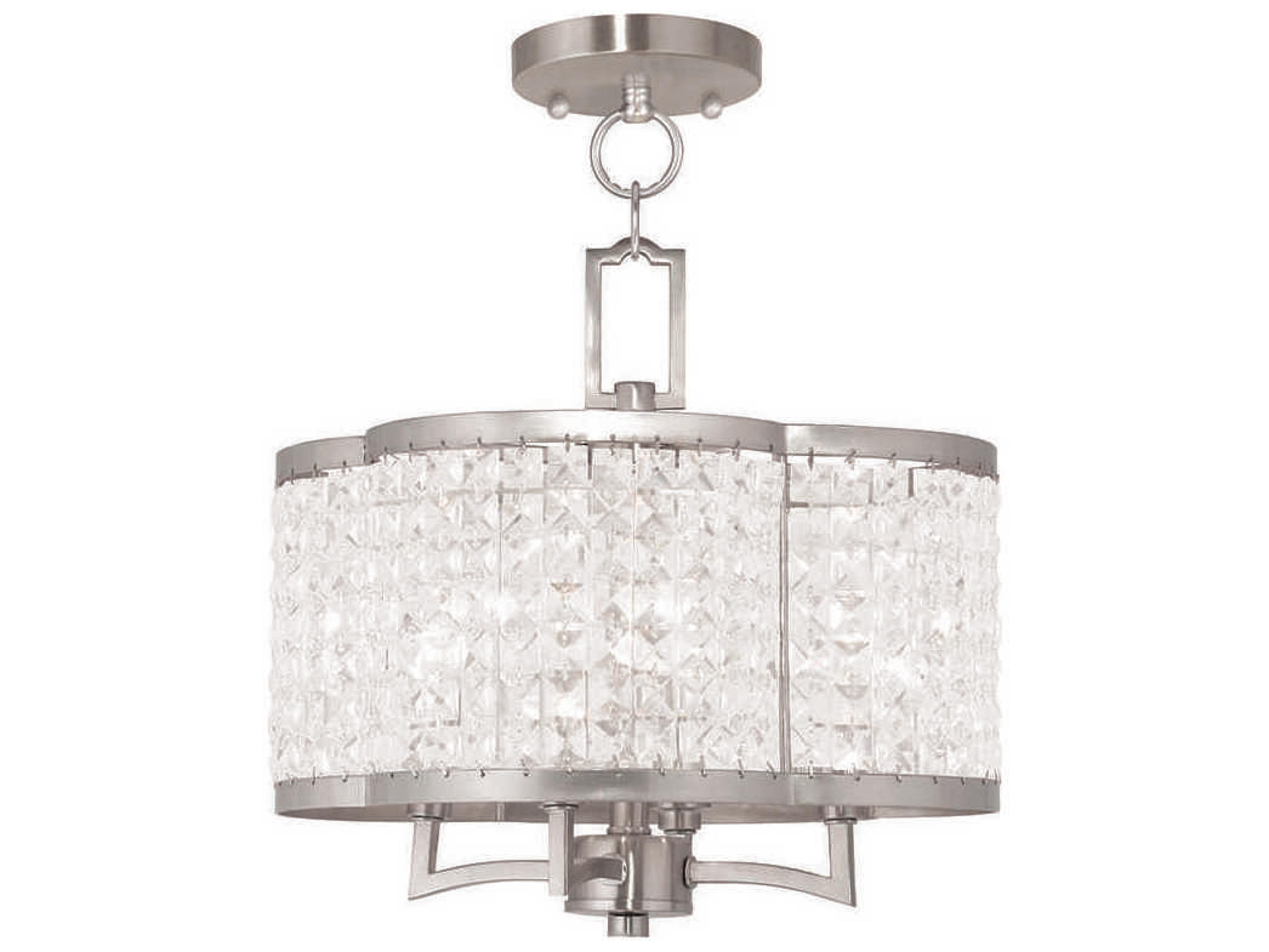 Livex Lighting Grammercy 4-Light Brushed Nickel Crystal Chandelier