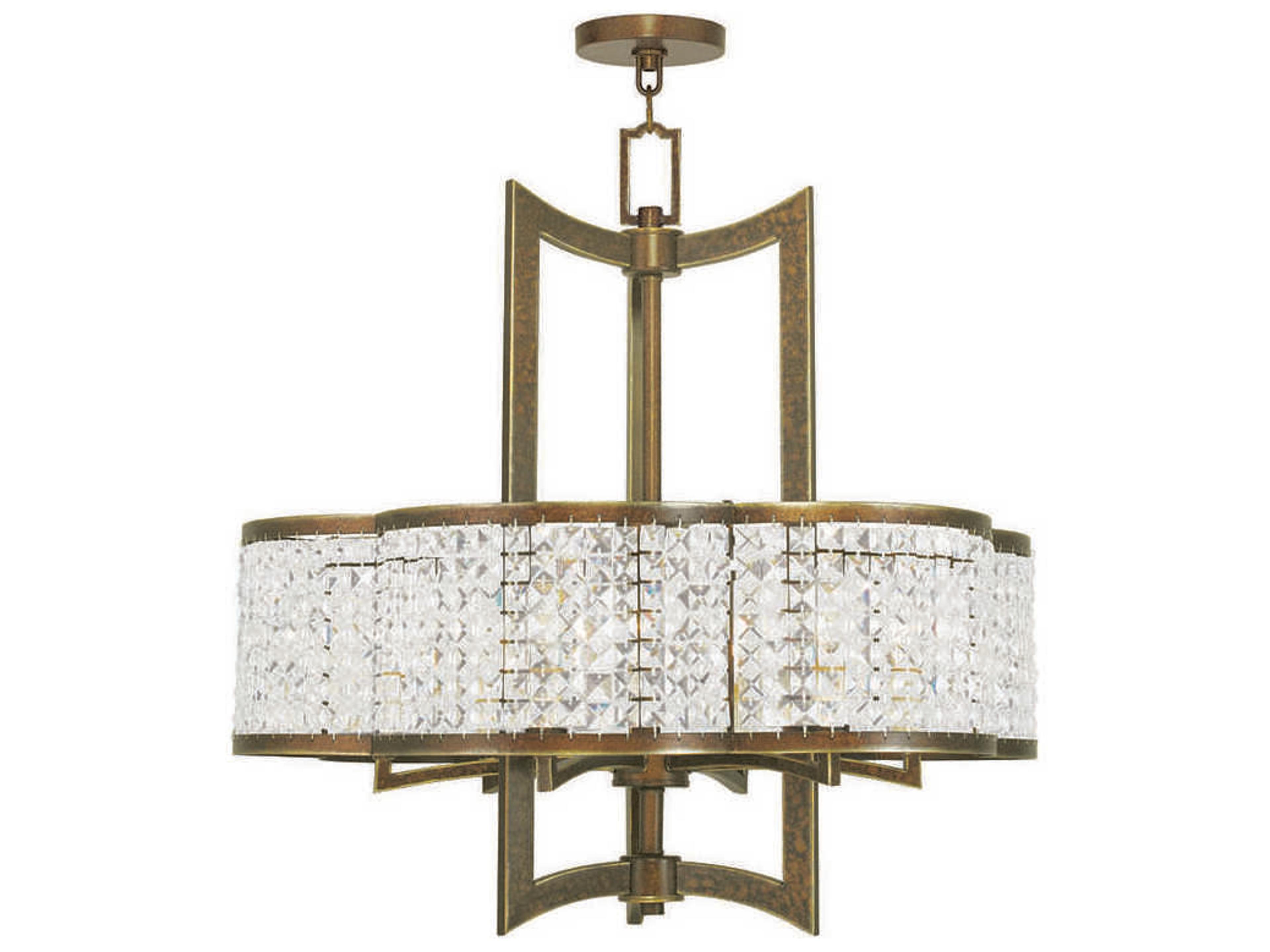 Livex Lighting Grammercy 6-Light Hand Painted Palacial Bronze Crystal Chandelier