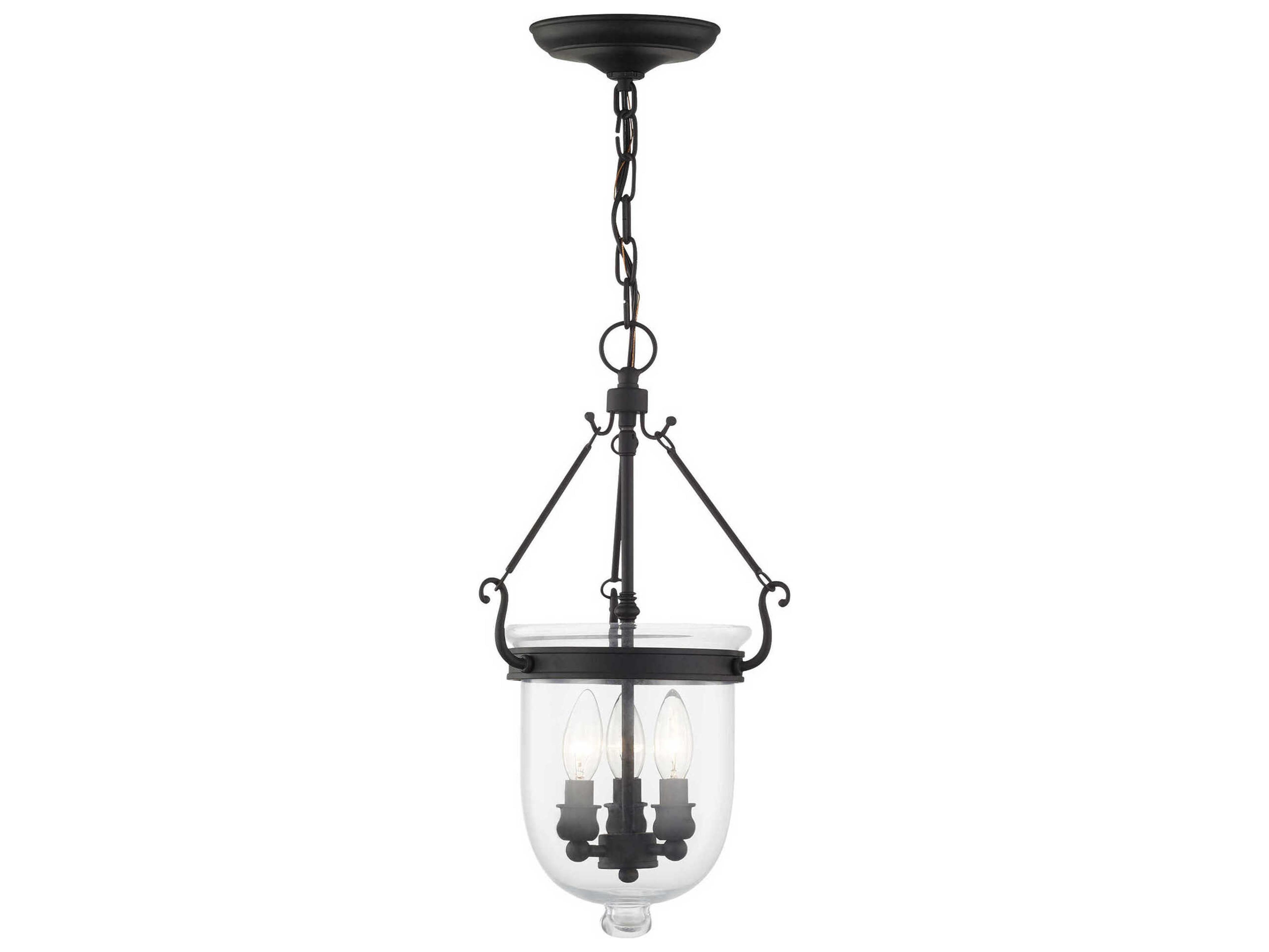 Livex Lighting Jefferson 3-Light Black Glass Chandelier