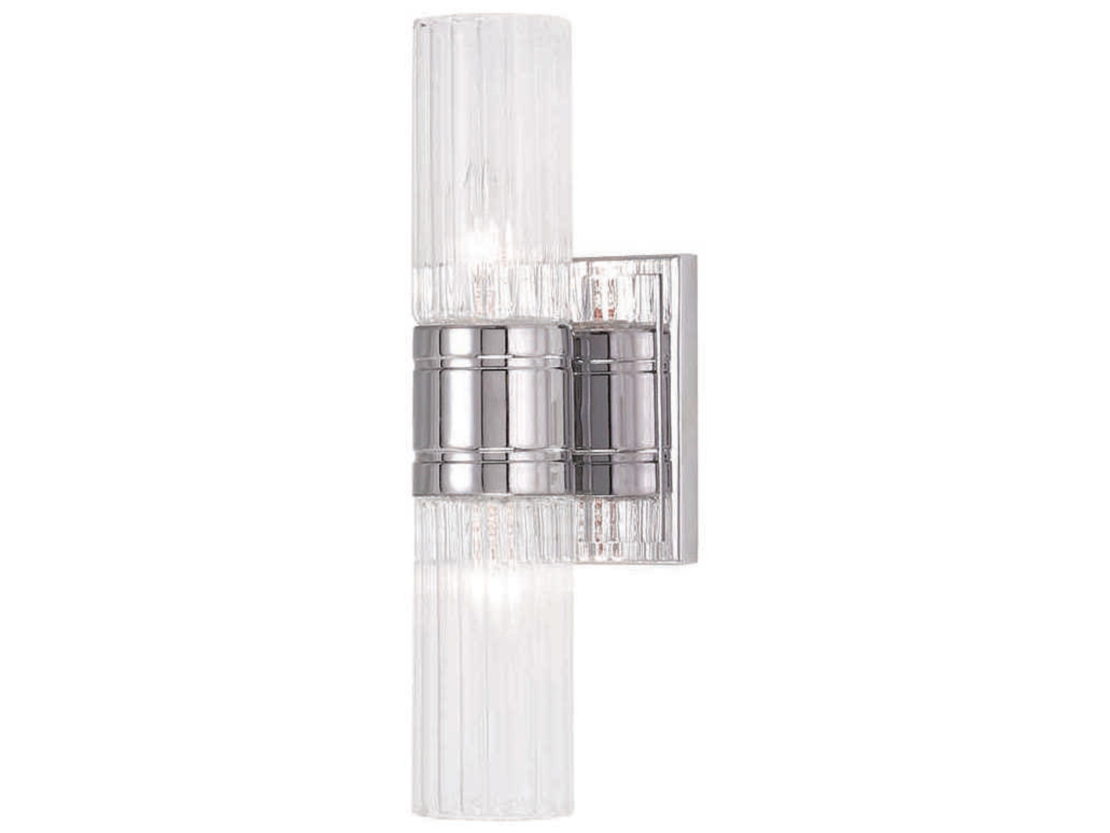 Livex Lighting Midtown 2-Light Polished Chrome Glass Vanity Light