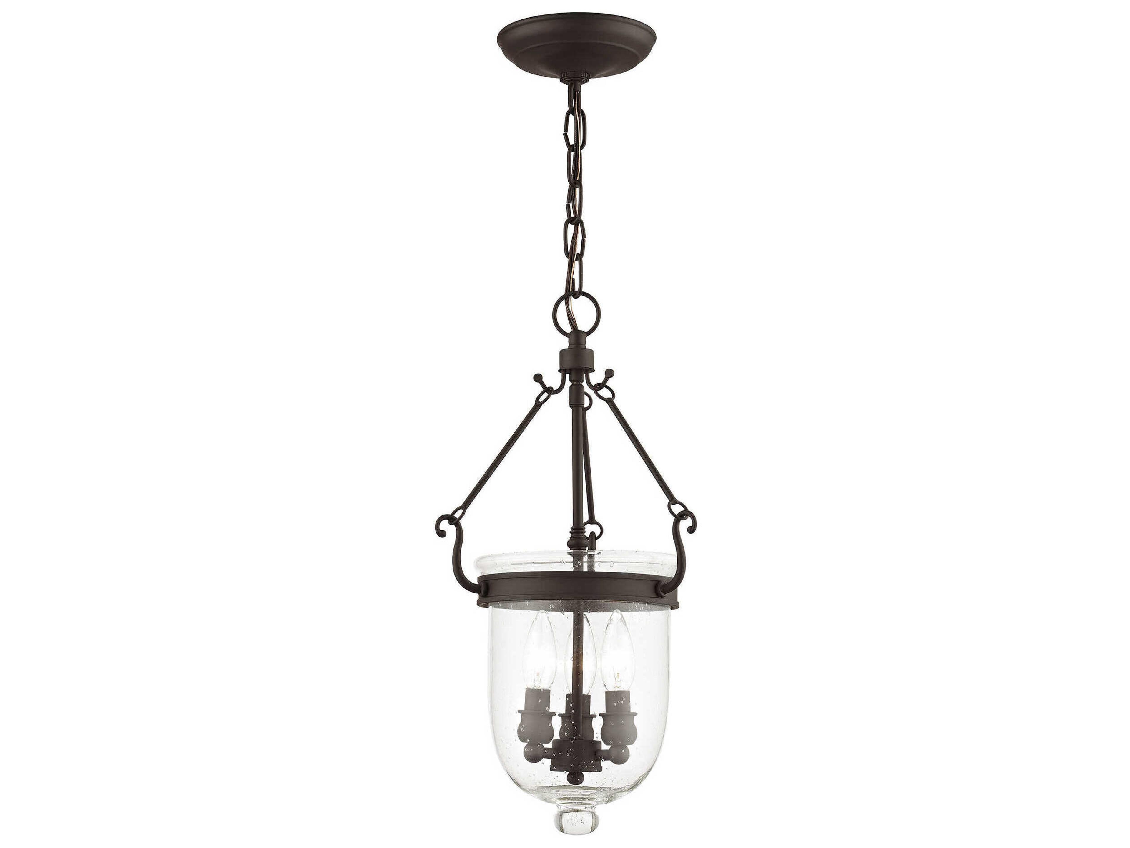 Livex Lighting Jefferson 3-Light Bronze Glass Chandelier