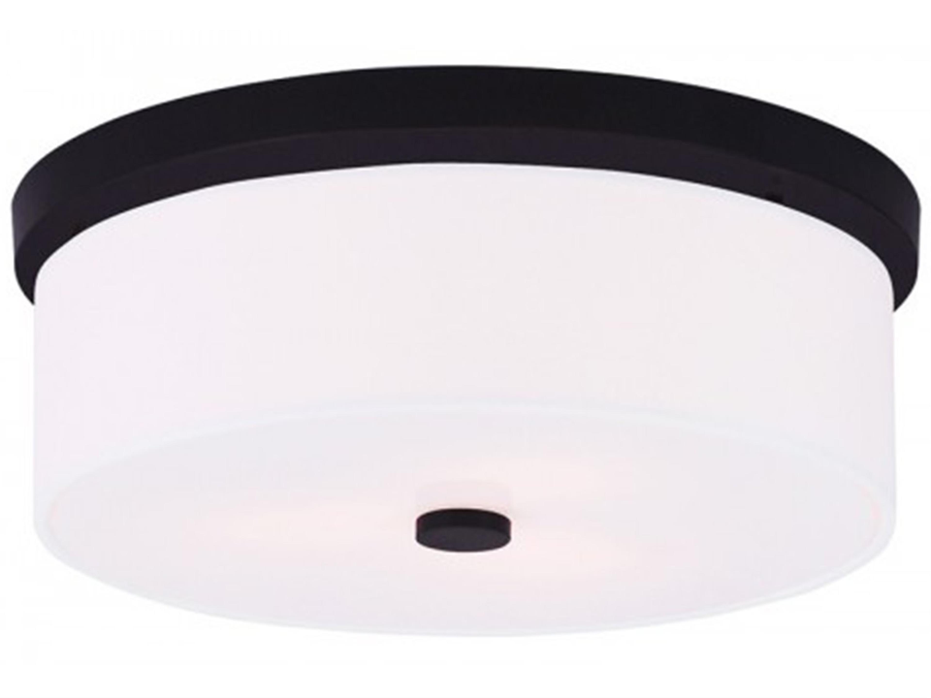 Livex Lighting Meridian 3-Light Bronze Drum Flush Mount