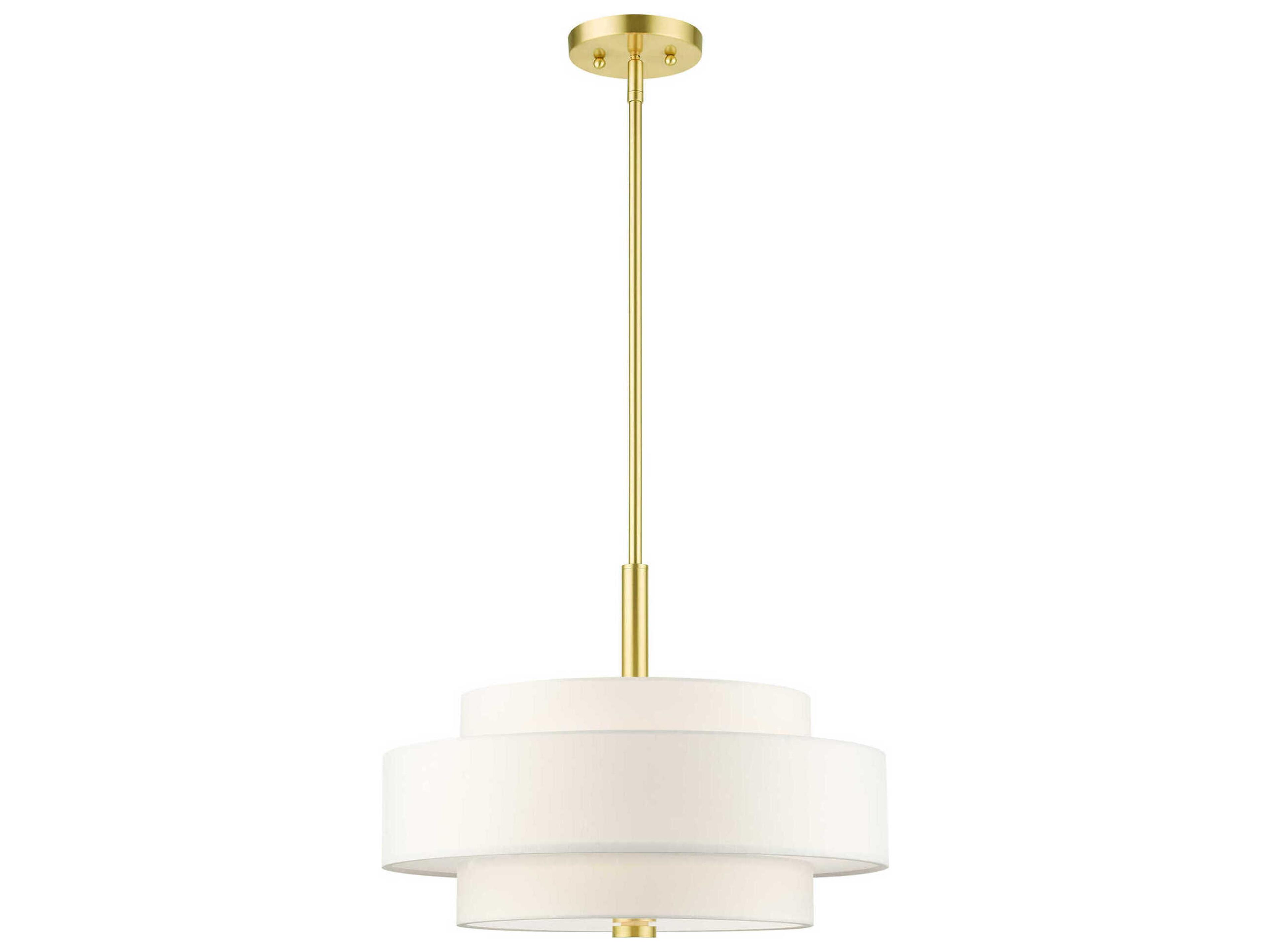 Livex Lighting Meridian 4-Light Satin Brass Drum Pendant