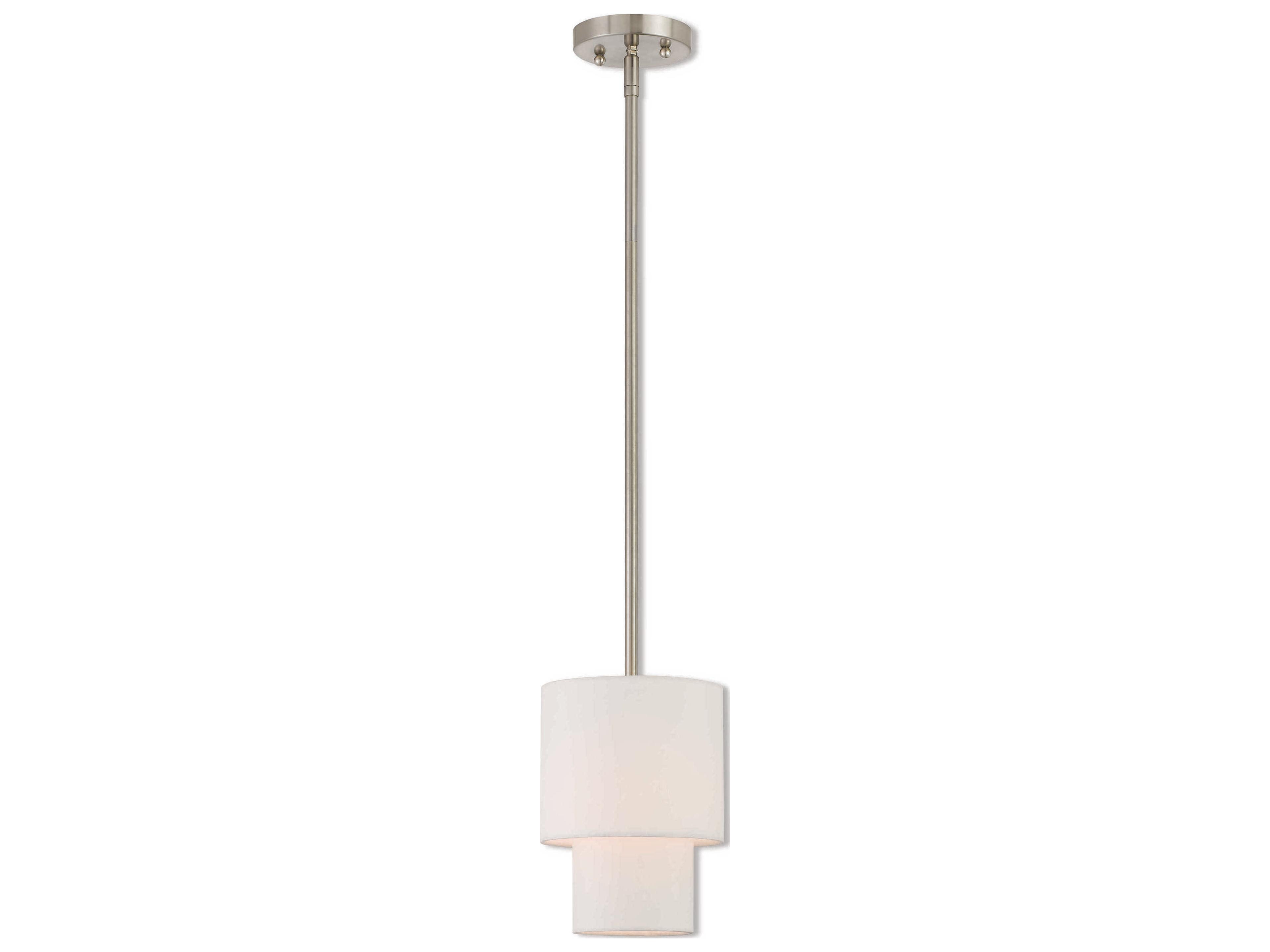Livex Lighting Meridian 1-Light Brushed Nickel Drum Mini Pendant