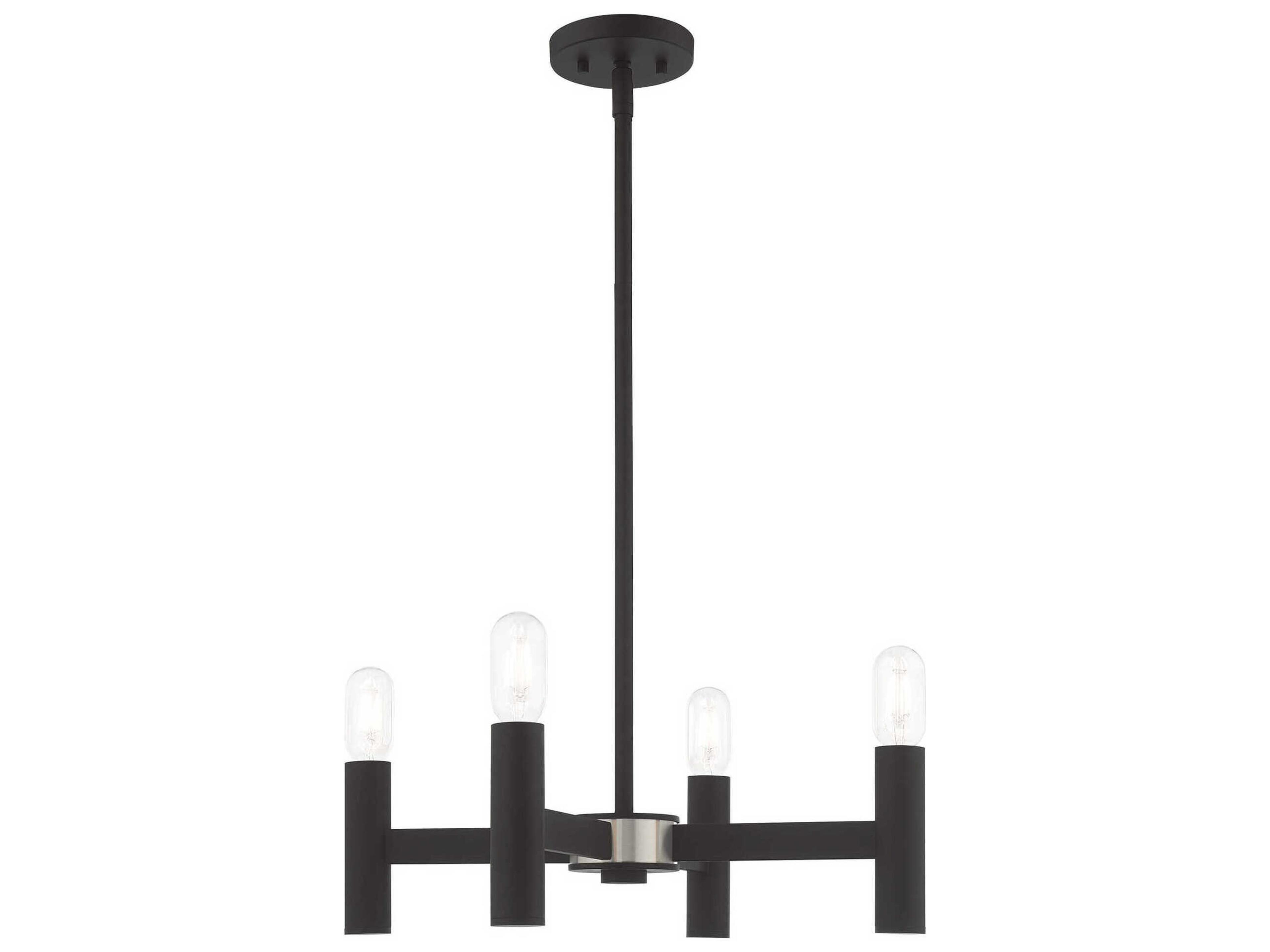 Livex Lighting Copenhagen 4-Light Black Candelabra Chandelier