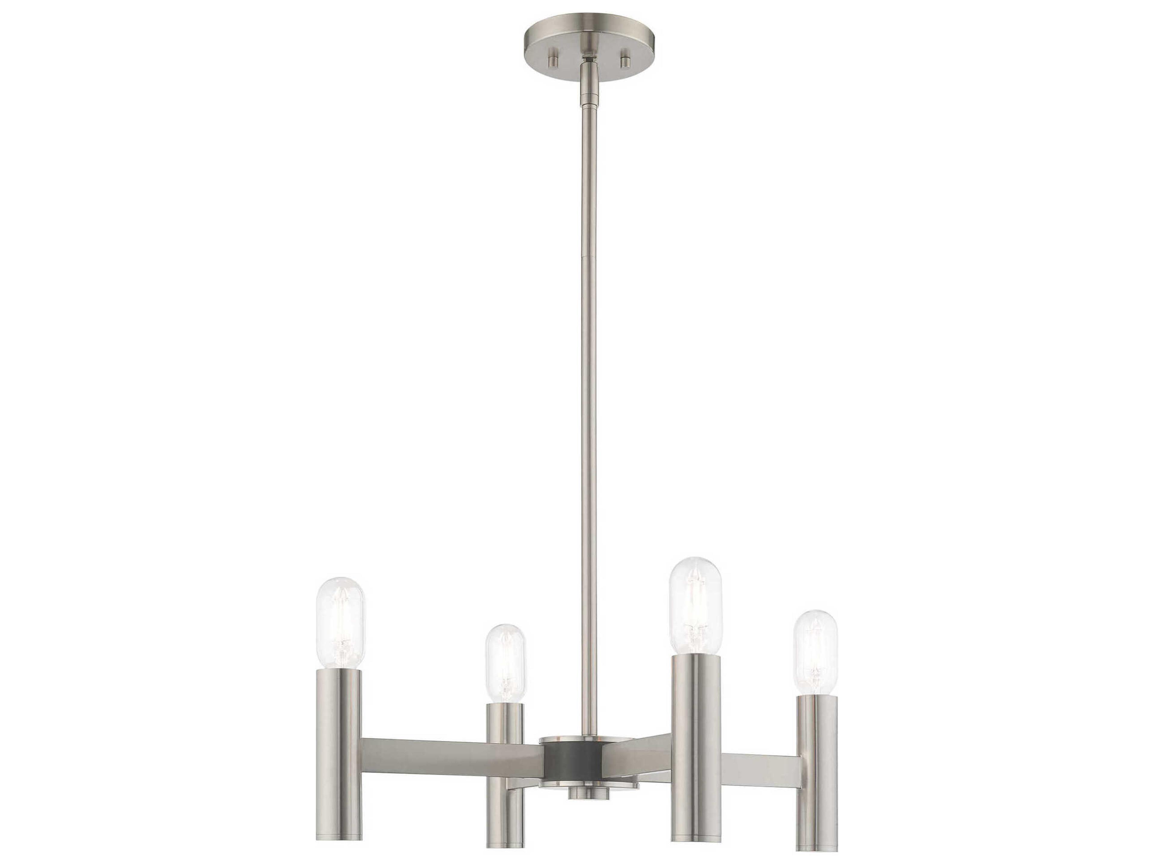 Livex Lighting Copenhagen 4-Light Brushed Nickel Chandelier