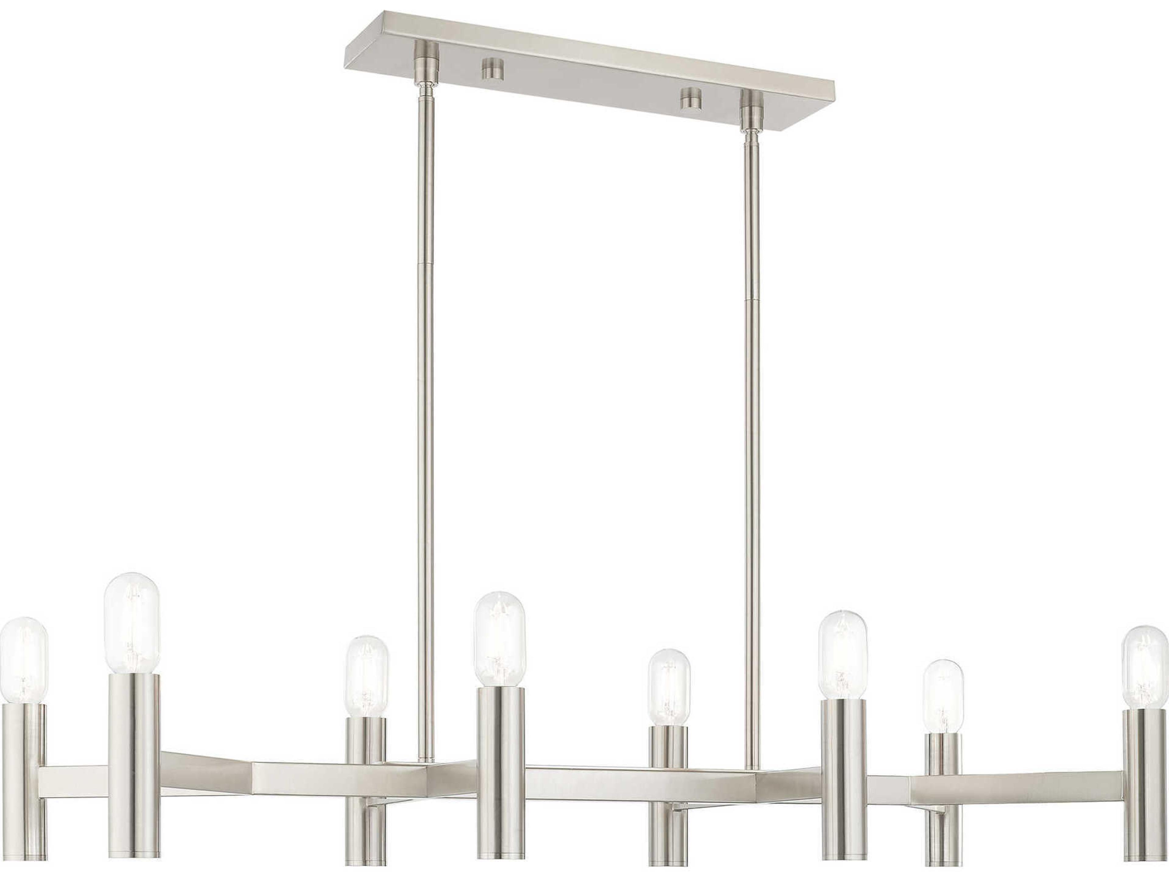 Livex Lighting Copenhagen 8-Light Brushed Nickel Linear Island Pendant