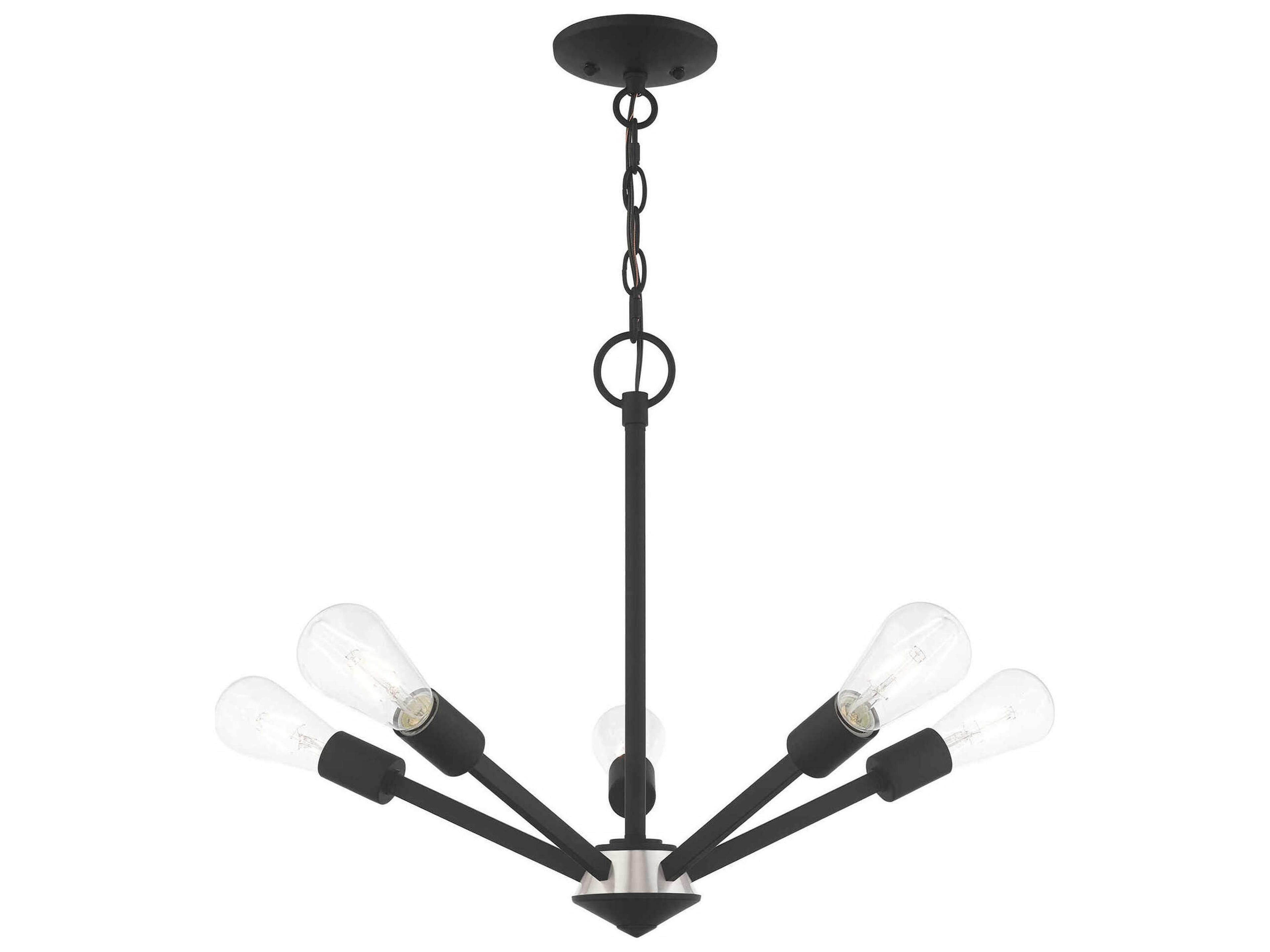 Livex Lighting Prague 5-Light Black Sputnik Chandelier
