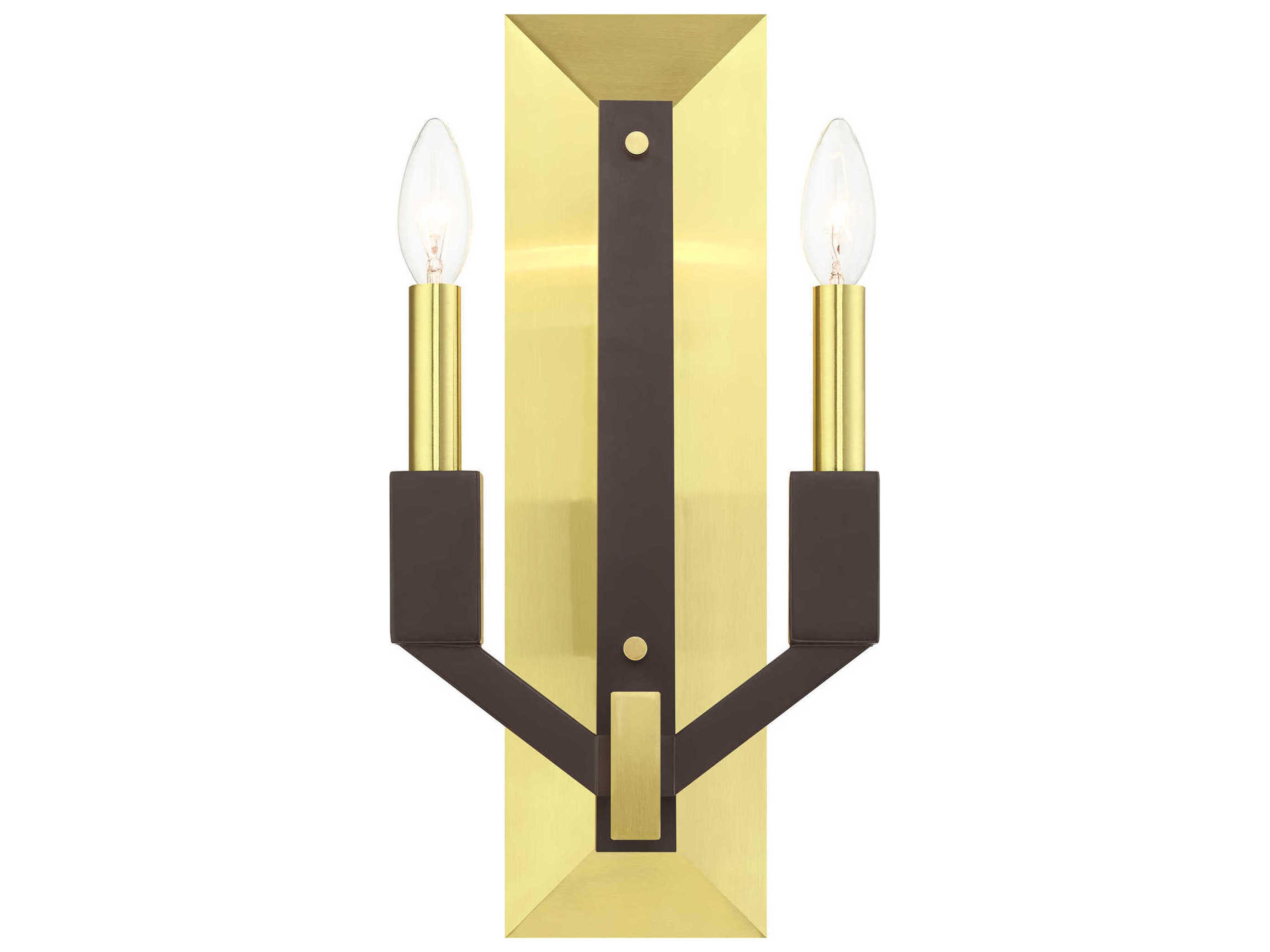 Livex Lighting Beckett 2-Light Satin Brass Wall Sconce