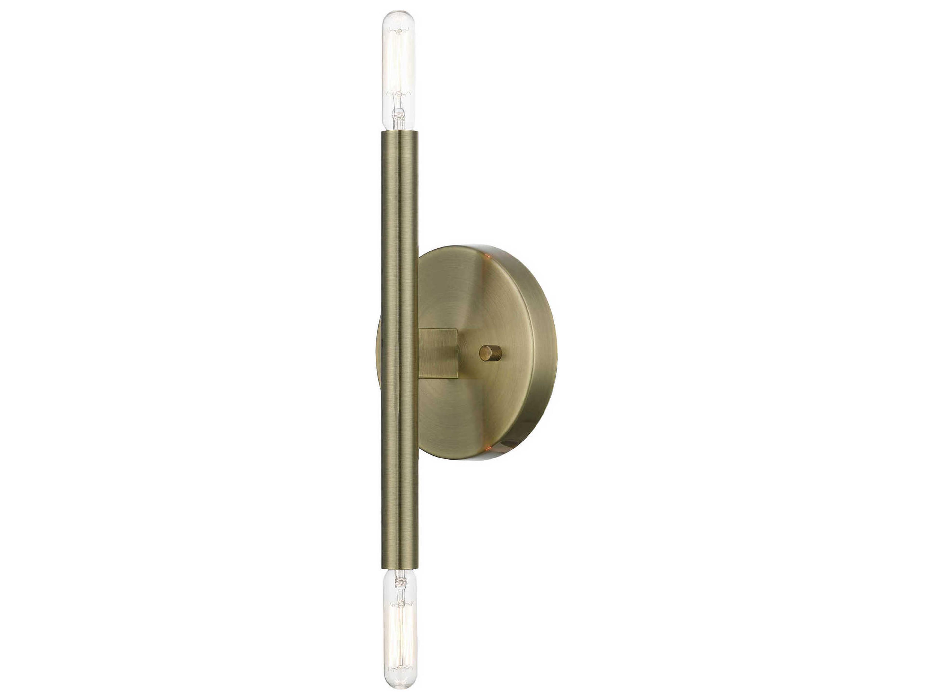 Livex Lighting Copenhagen 2-Light Antique Brass Wall Sconce