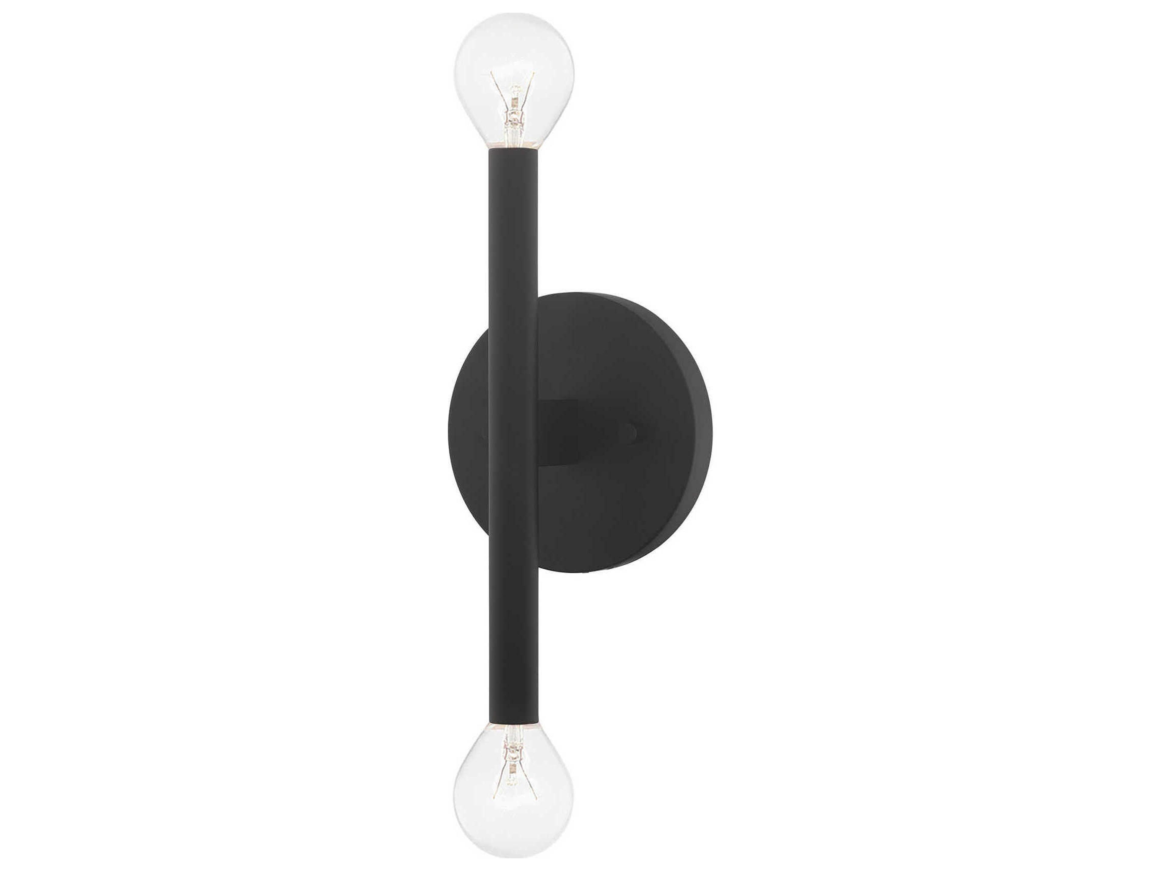 Livex Lighting Copenhagen 2-Light Black Wall Sconce