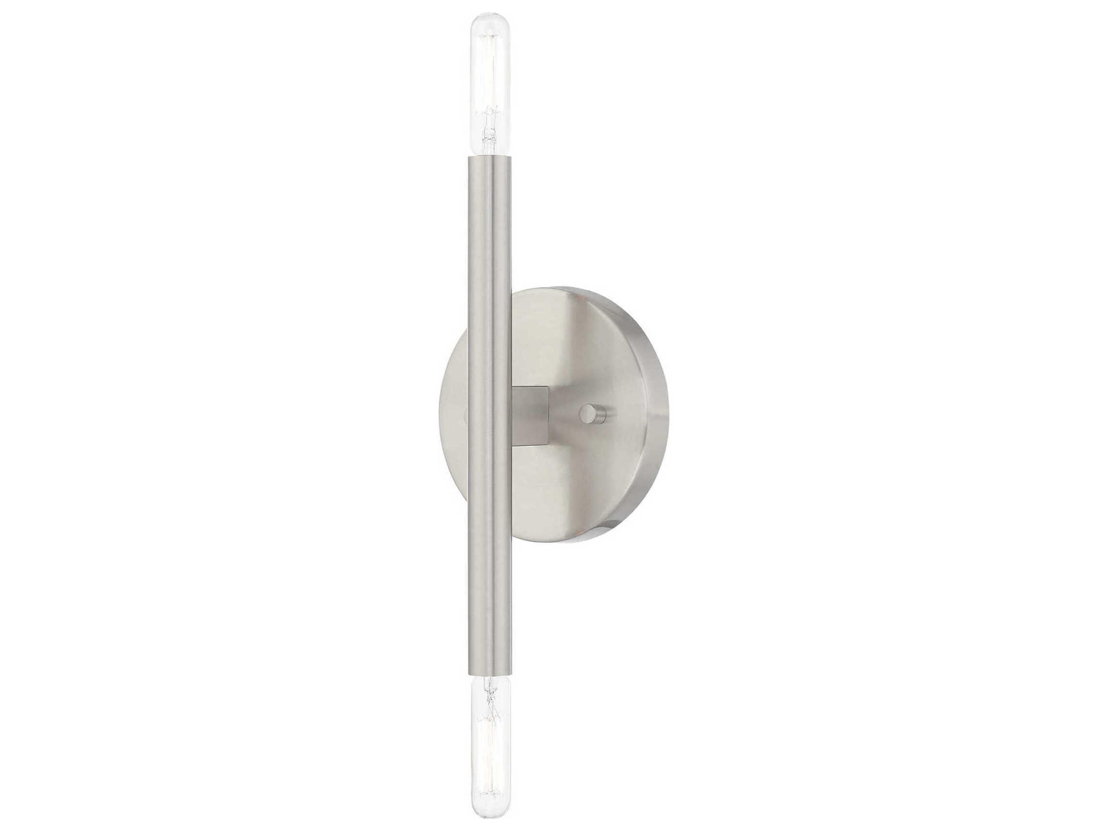 Livex Lighting Copenhagen 2-Light Brushed Nickel Wall Sconce