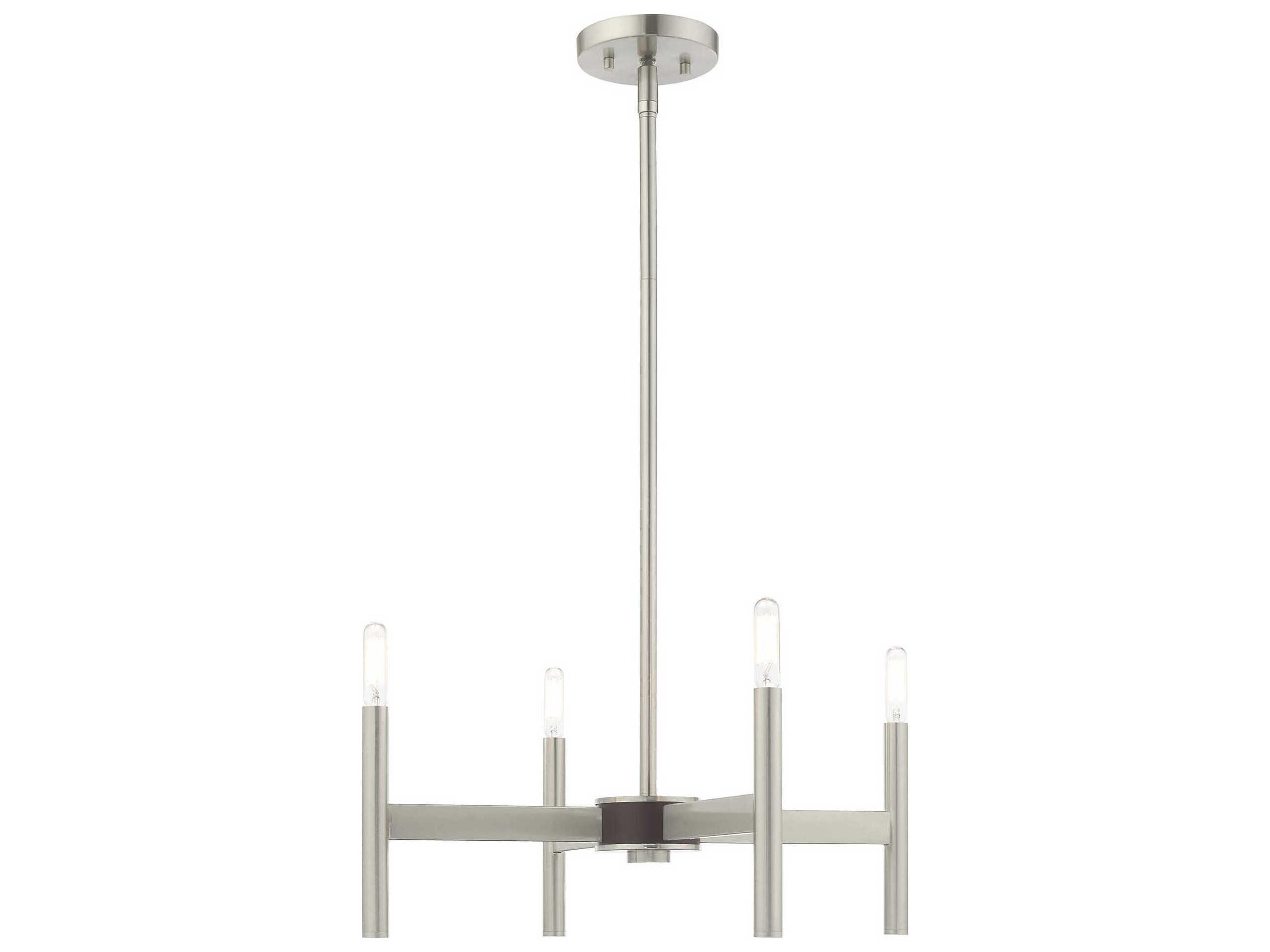 Livex Lighting Copenhagen 4-Light Brushed Nickel Chandelier