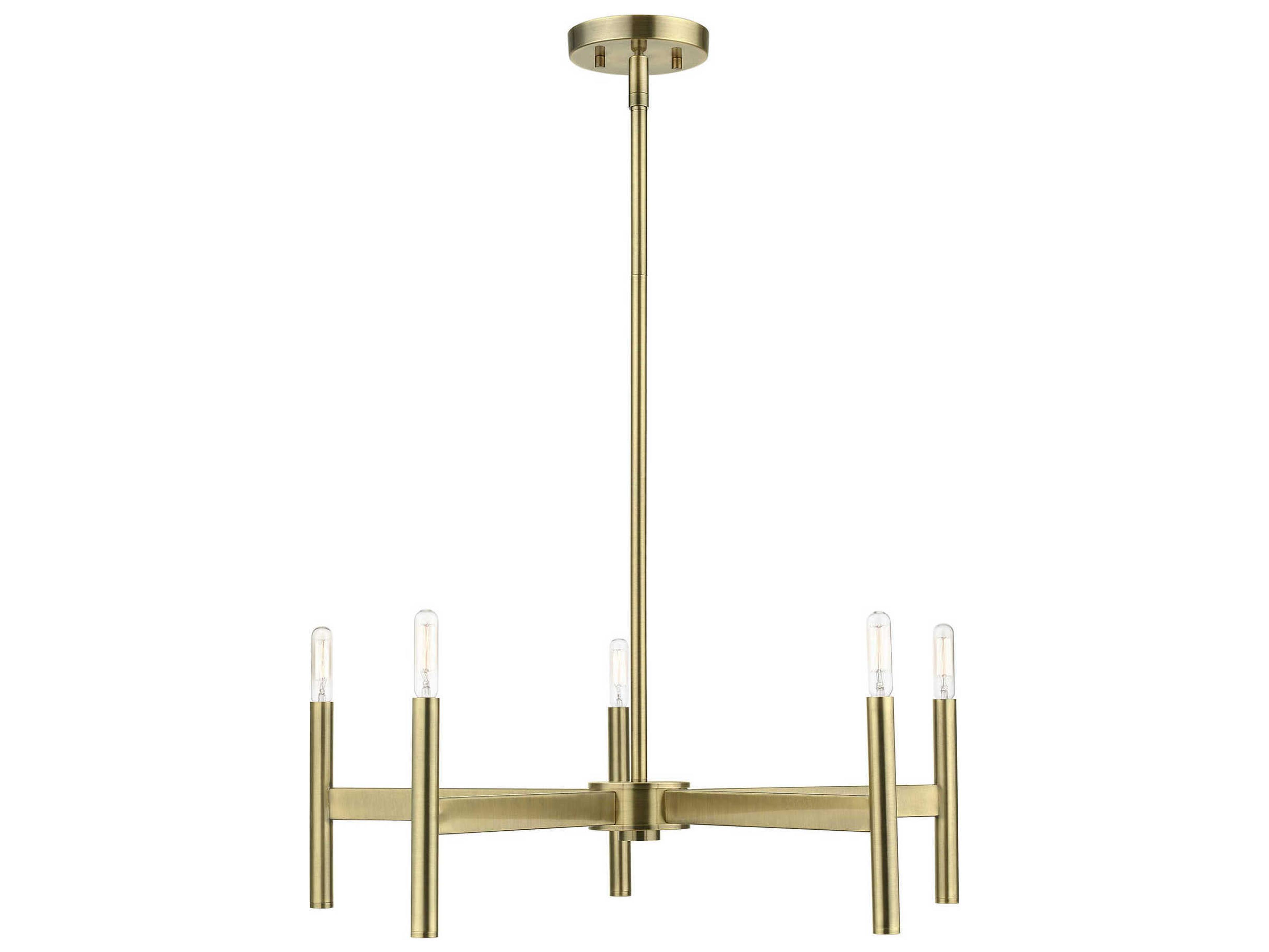 Livex Lighting Copenhagen 5-Light Antique Brass Candelabra Chandelier