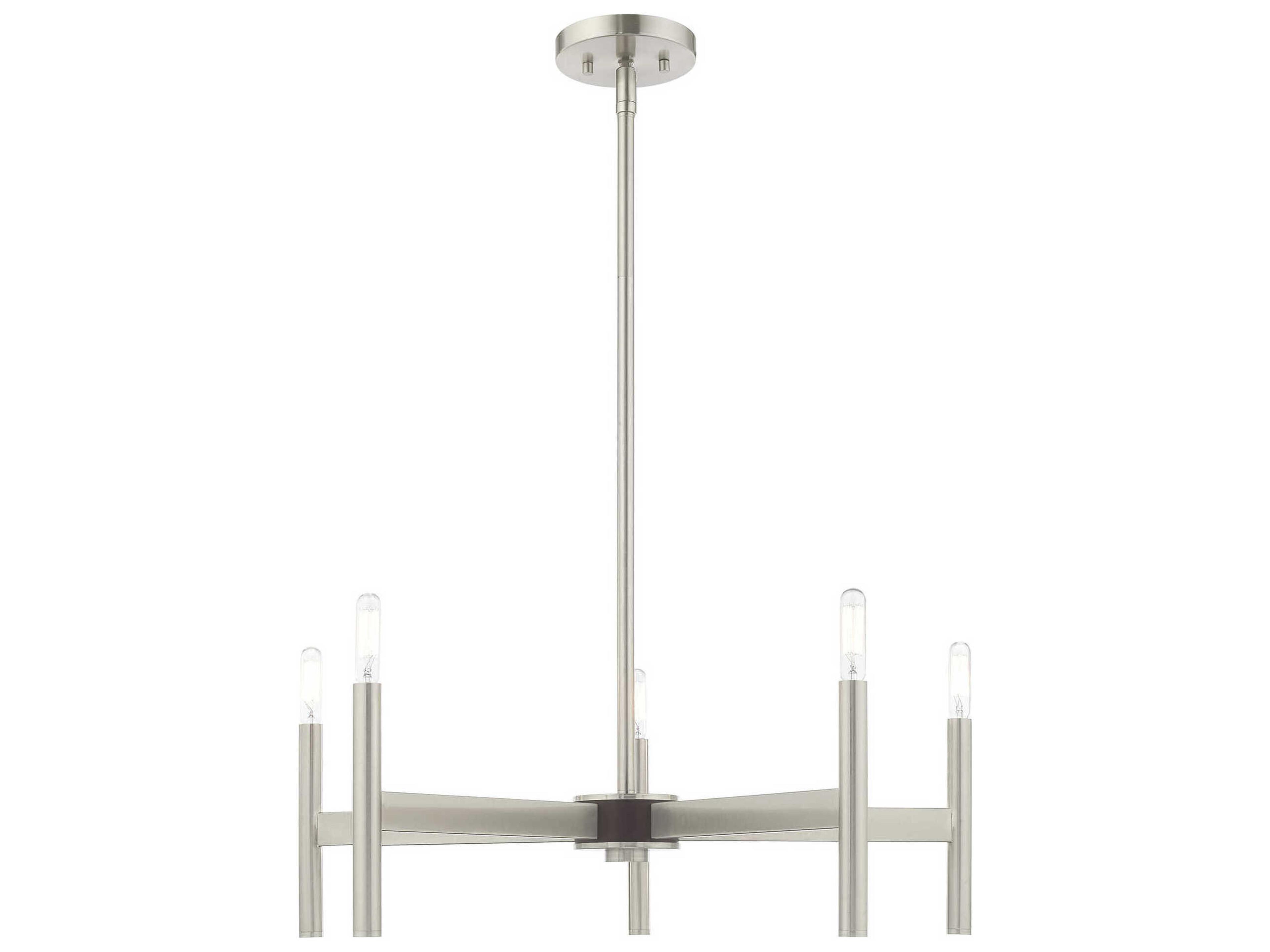 Livex Lighting Copenhagen 5-Light Brushed Nickel Chandelier