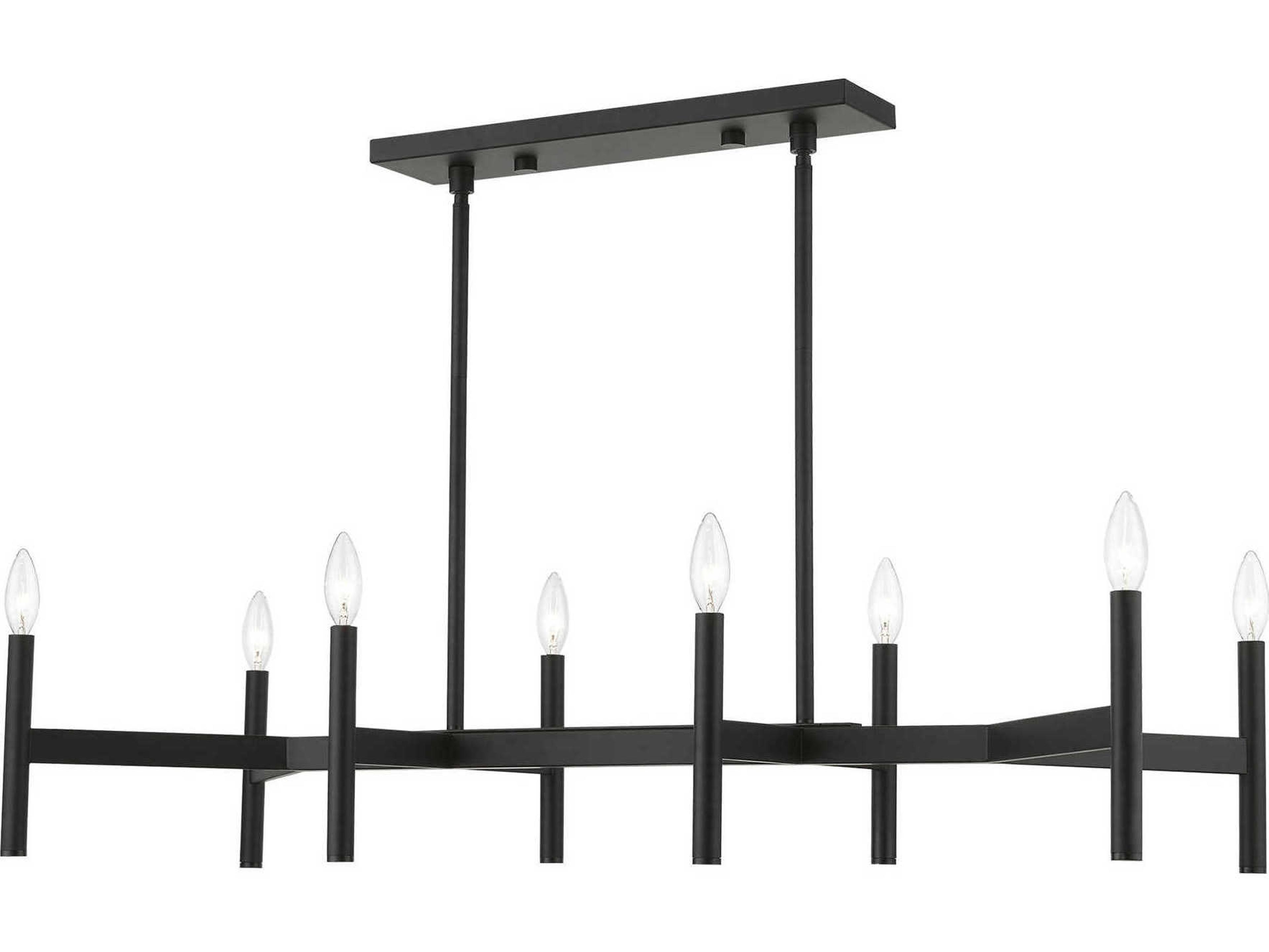 Livex Lighting Copenhagen 8-Light Black Linear Island Pendant