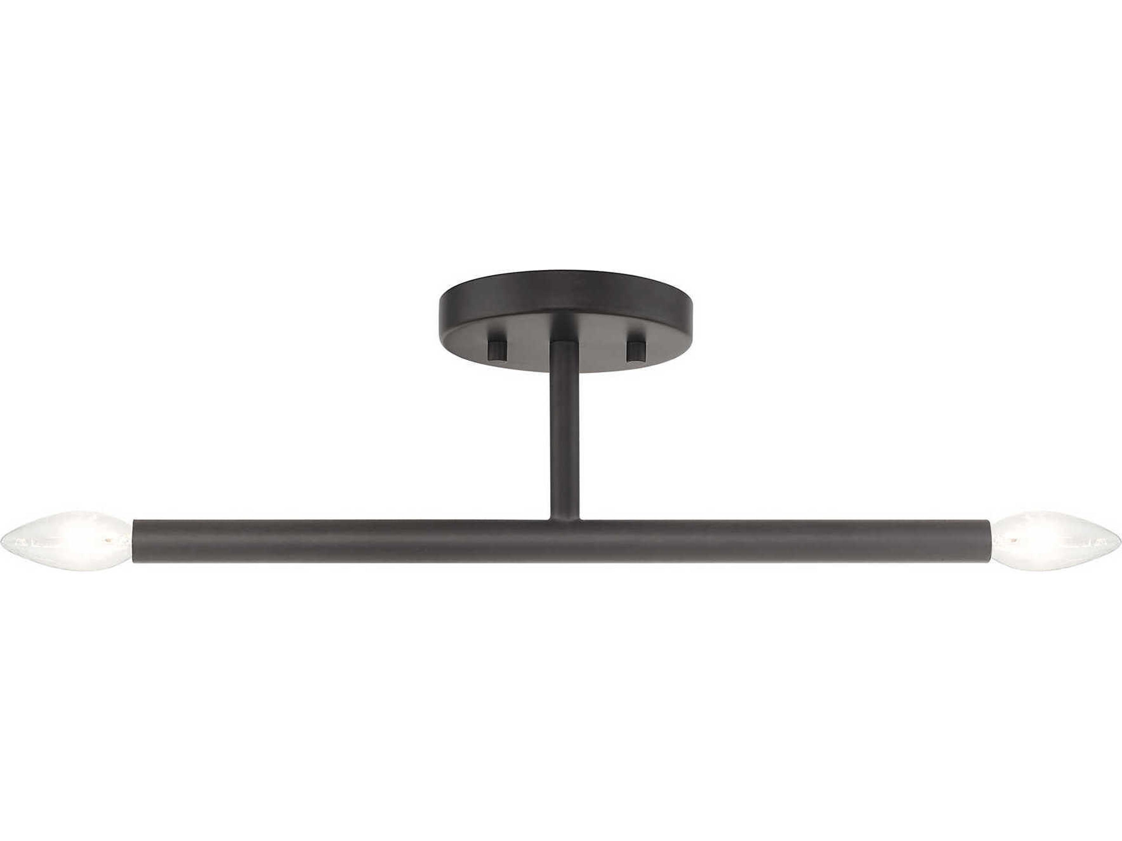 Livex Lighting Copenhagen 2-Light Bronze Semi Flush Mount