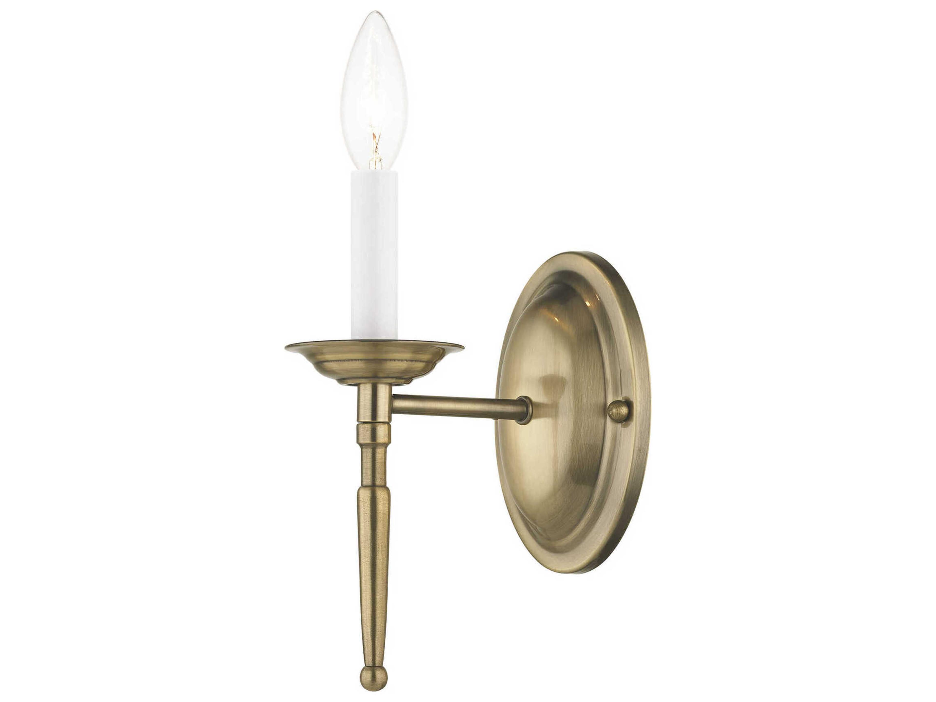 Livex Lighting Williamsburgh 1-Light Antique Brass Wall Sconce