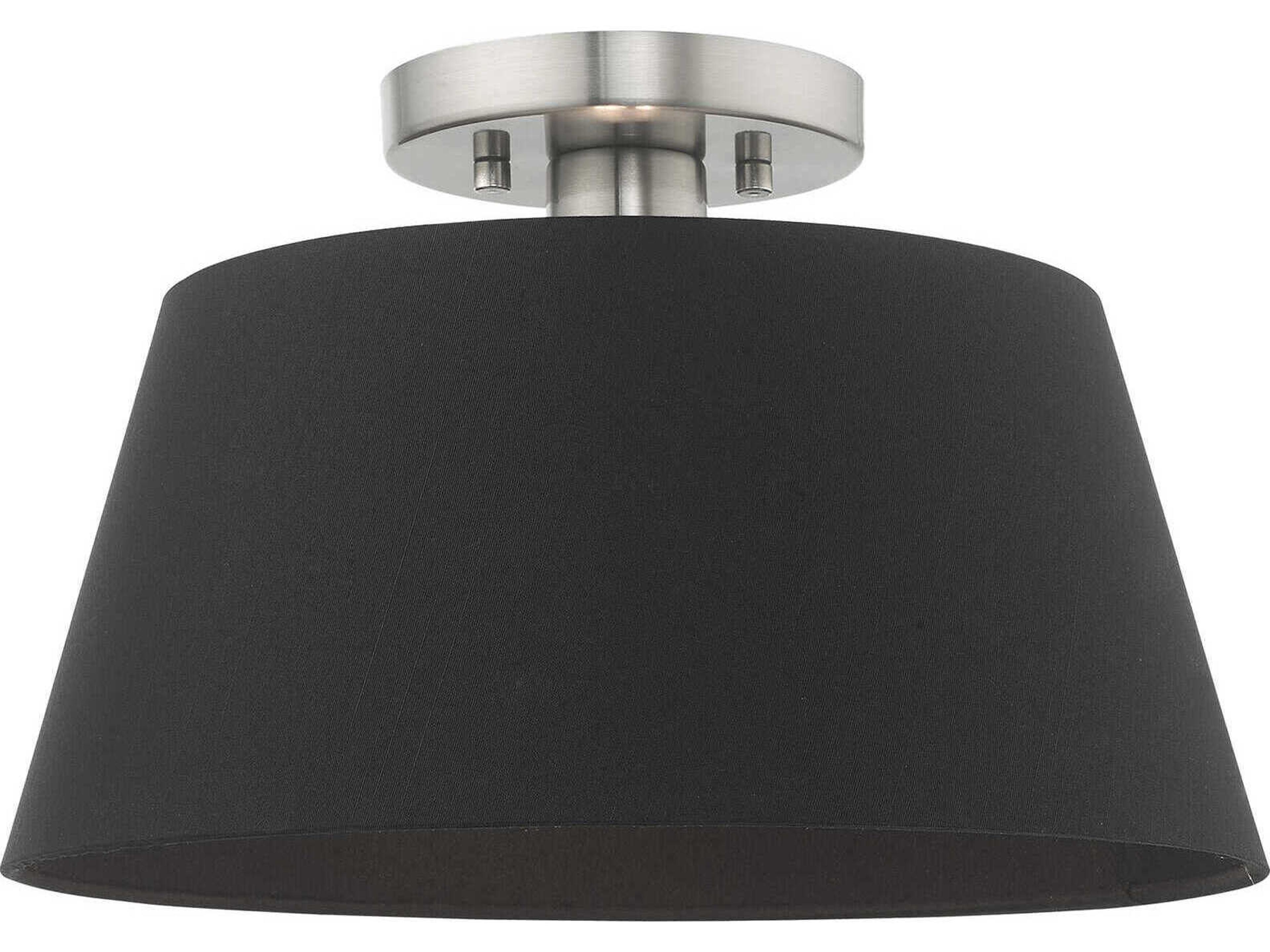 Livex Lighting Belclaire 1-Light Brushed Nickel Black Empire Semi Flush Mount