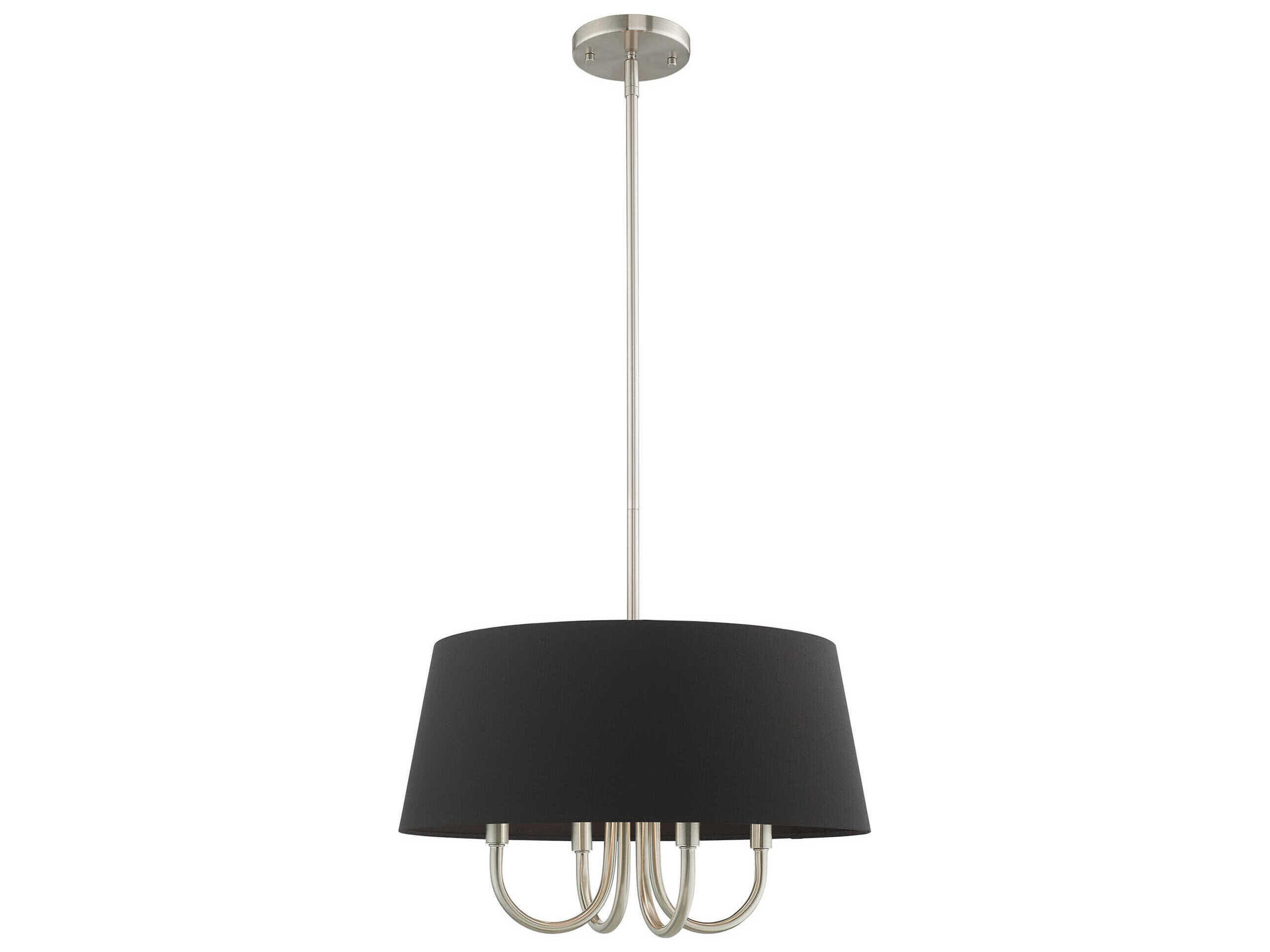 Livex Lighting Belclaire 4-Light Brushed Nickel Black Empire Chandelier