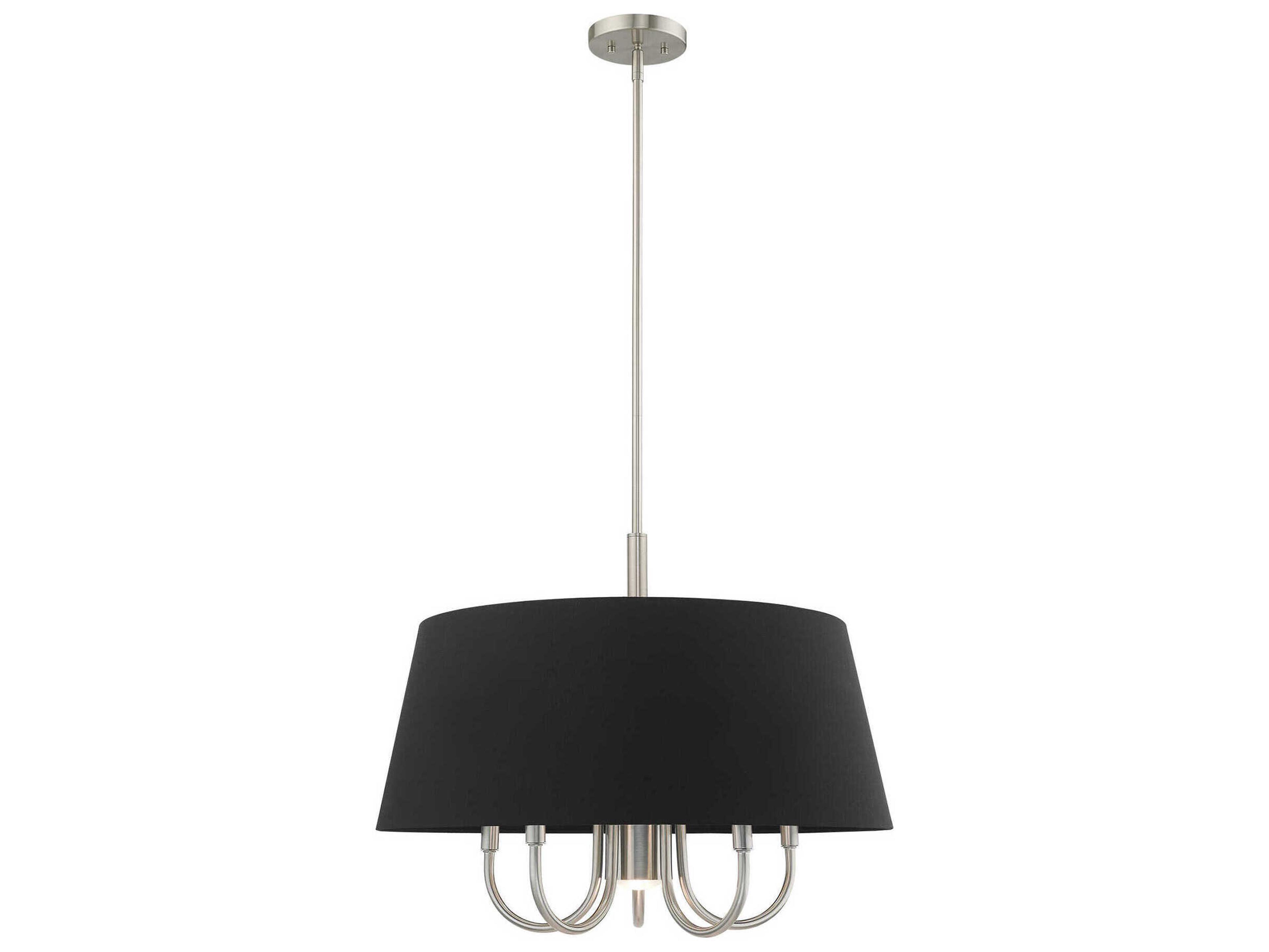 Livex Lighting Belclaire 6-Light Brushed Nickel Black Empire Chandelier