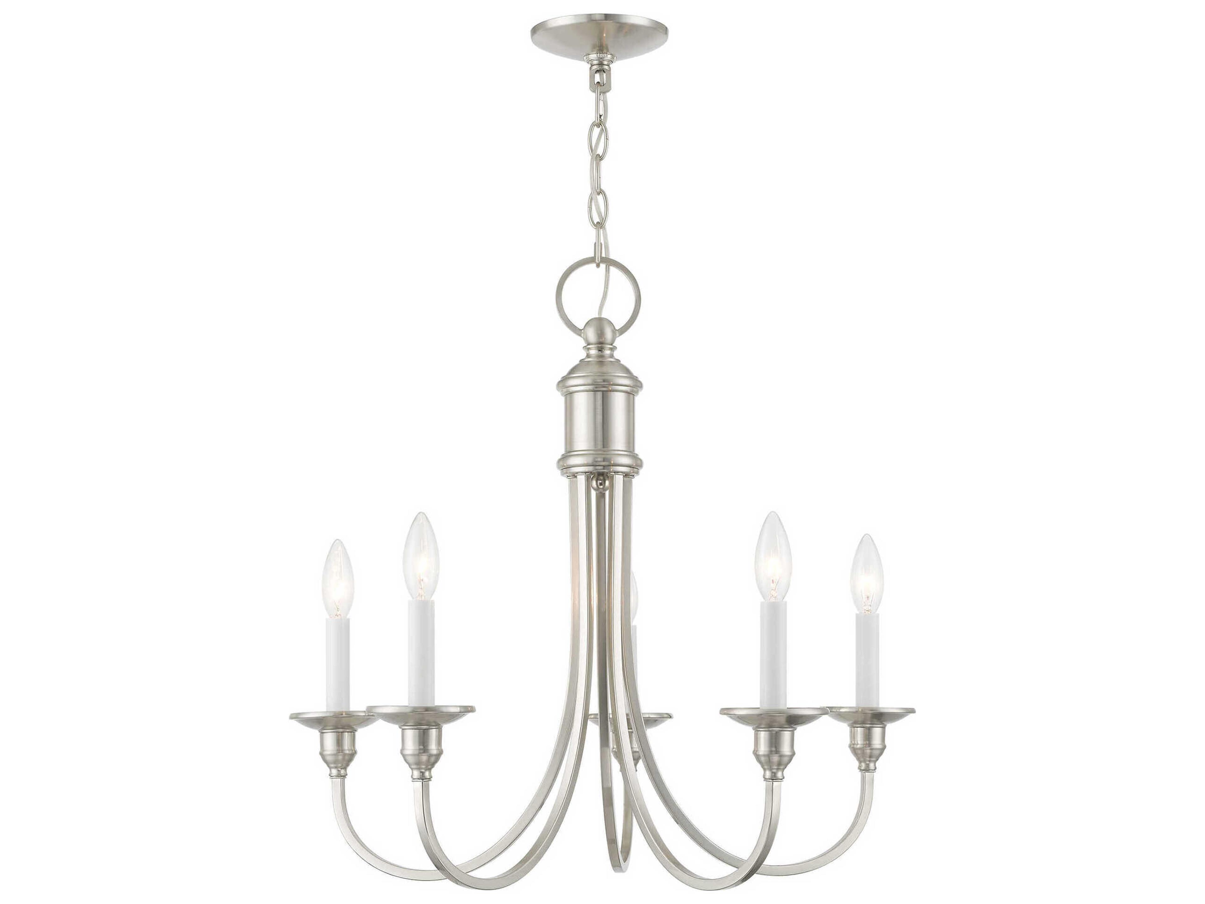 Livex Lighting Cranford 5-Light Brushed Nickel Candelabra Chandelier