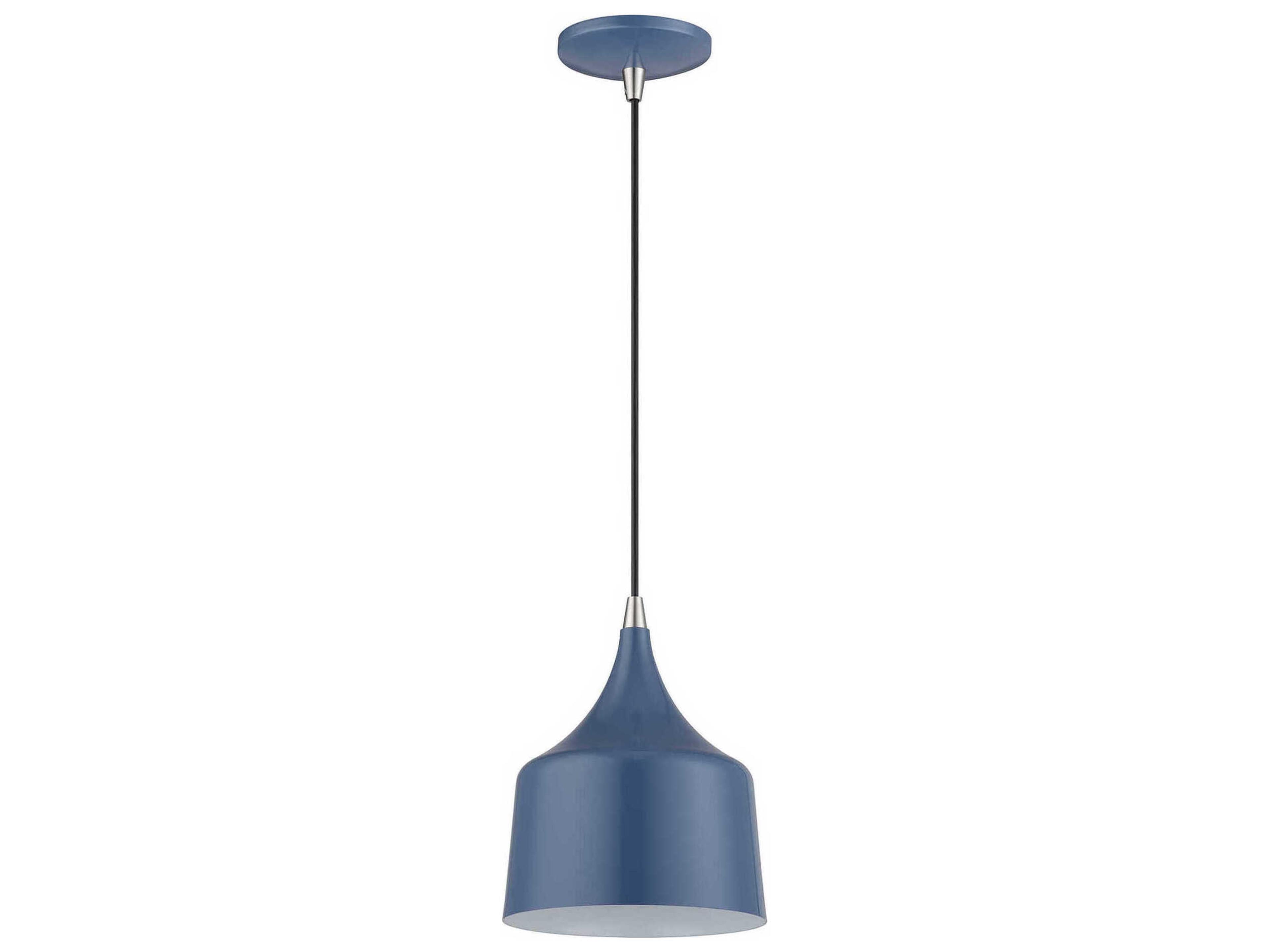 Livex Lighting Bolita Ocean Blue With Brushed Nickel Accents Mini Pendant