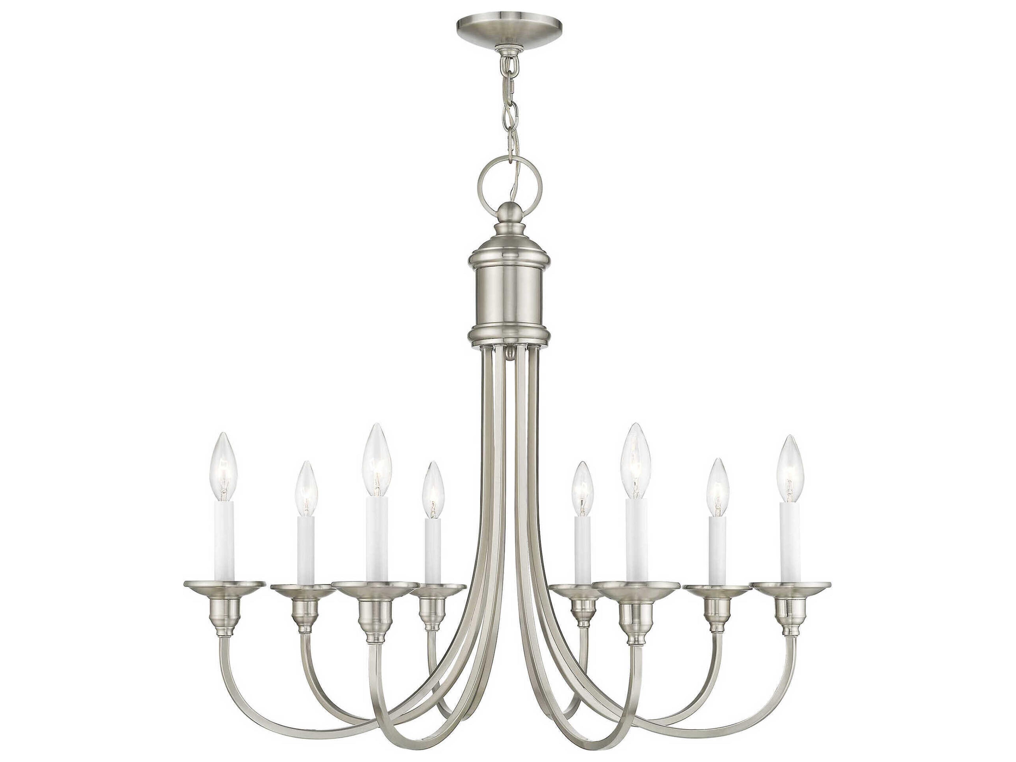 Livex Lighting Cranford 8-Light Brushed Nickel Candelabra Chandelier