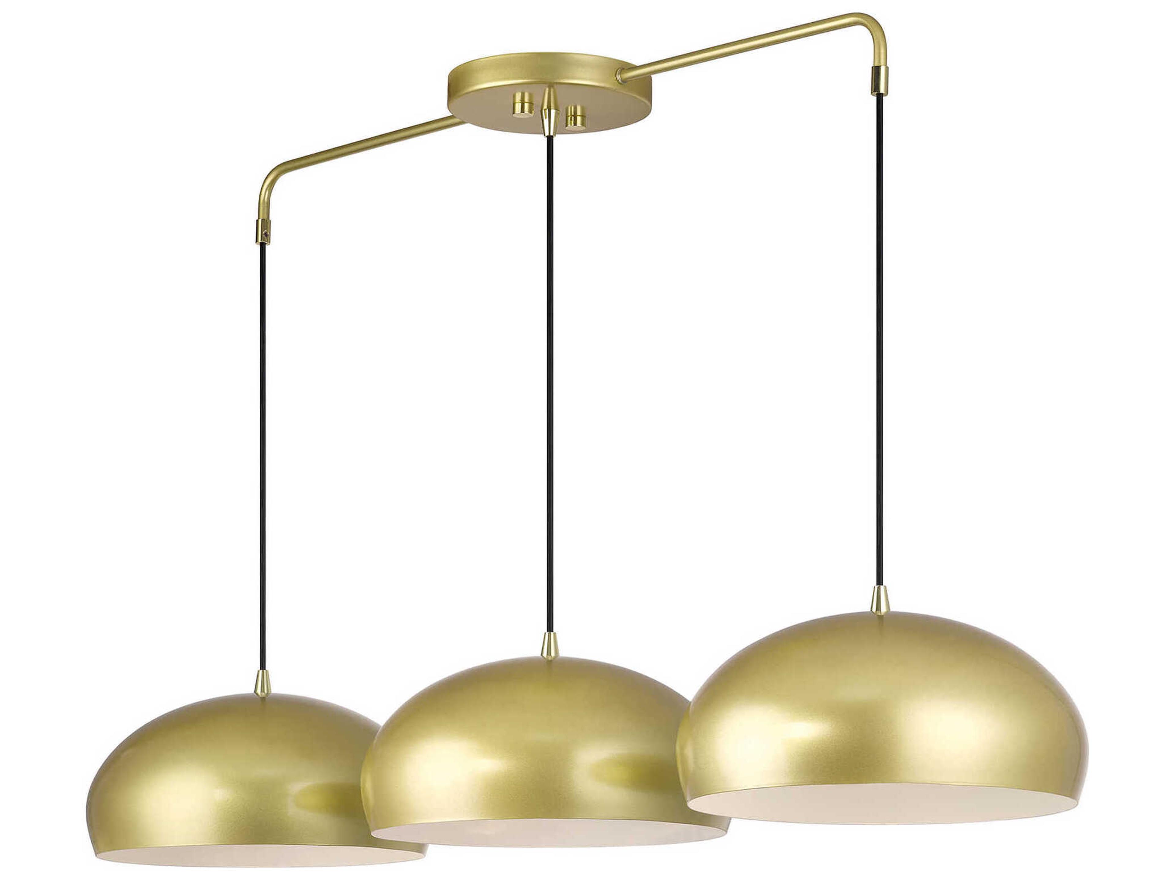 Livex Lighting Domma 3-Light Soft Gold With Polished Brass Accents Drum Island Pendant