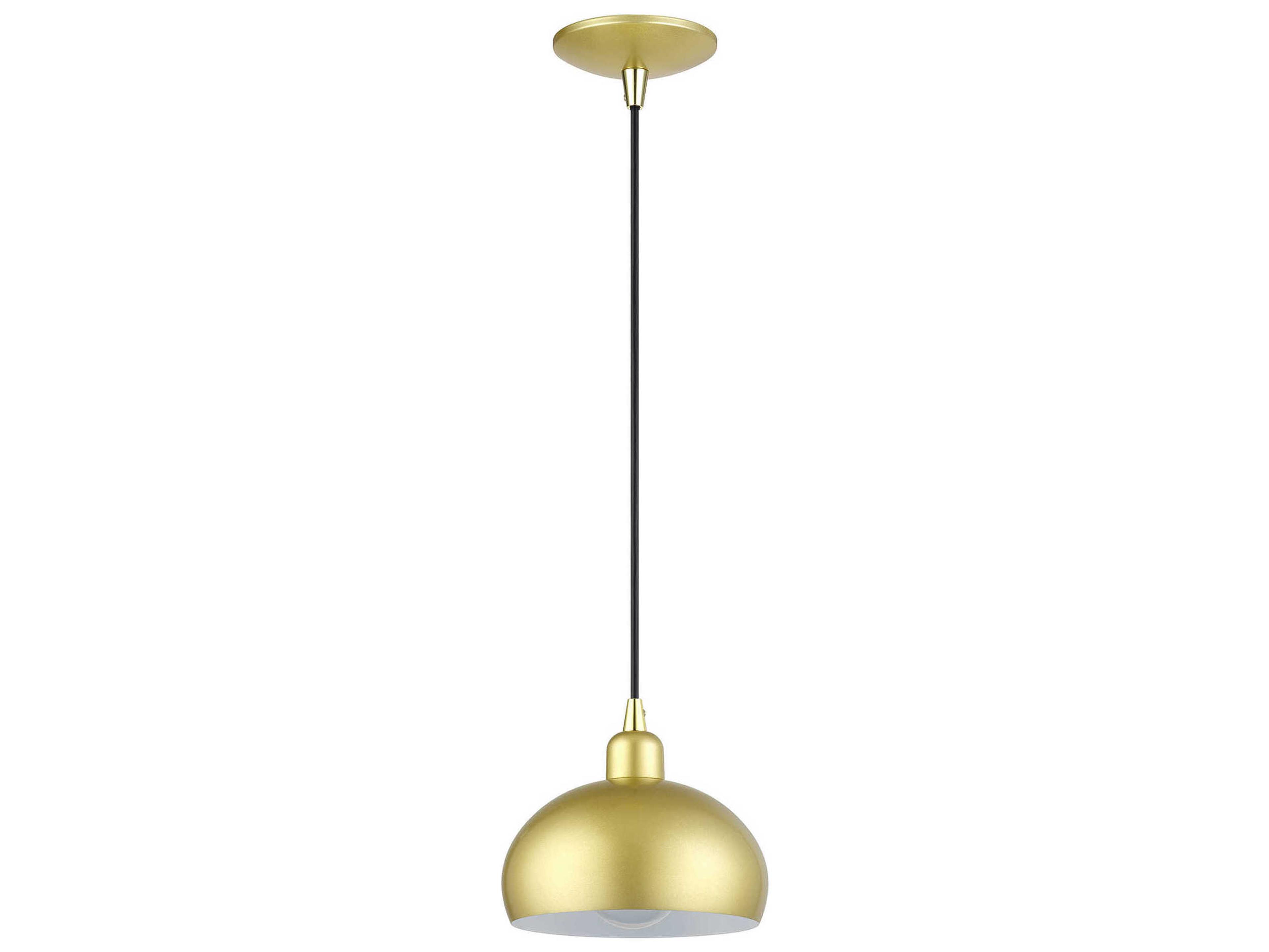Livex Lighting Domma 1-Light Soft Gold With Polished Brass Accents Drum Mini Pendant