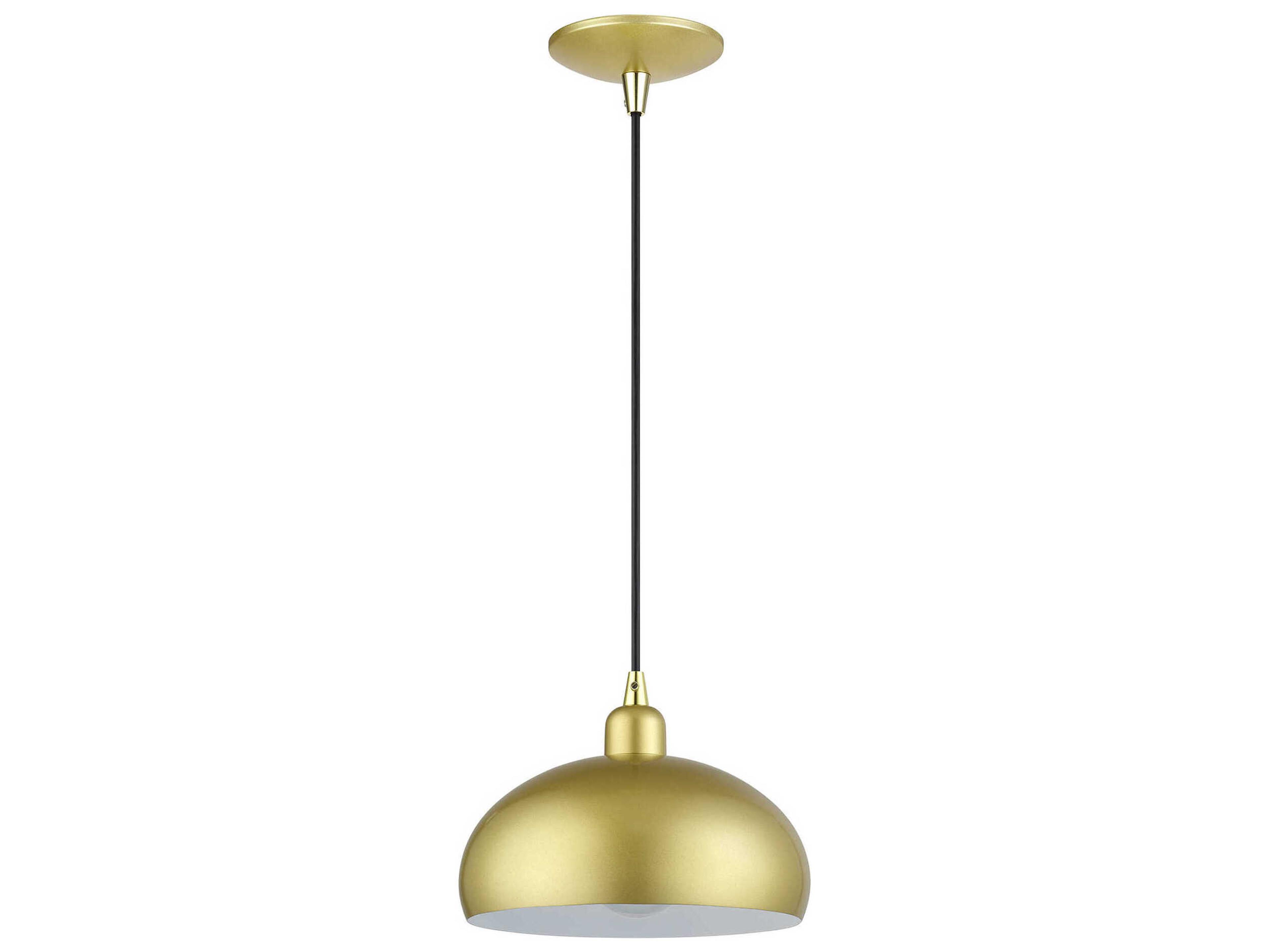 Livex Lighting Domma 1-Light Soft Gold With Polished Brass Accents Drum Mini Pendant