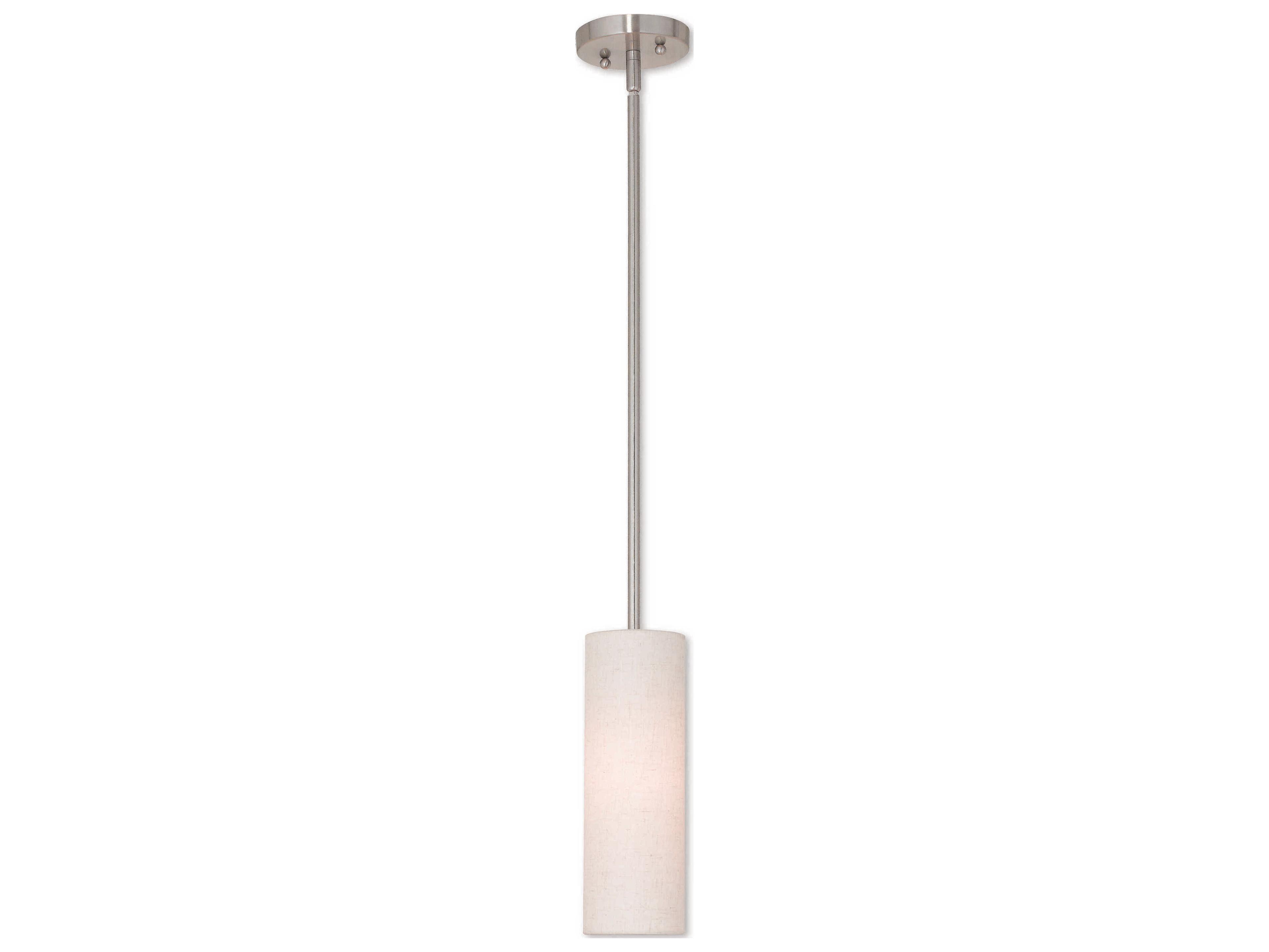 Livex Lighting Meridian 1-Light Brushed Nickel Cylinder Mini Pendant