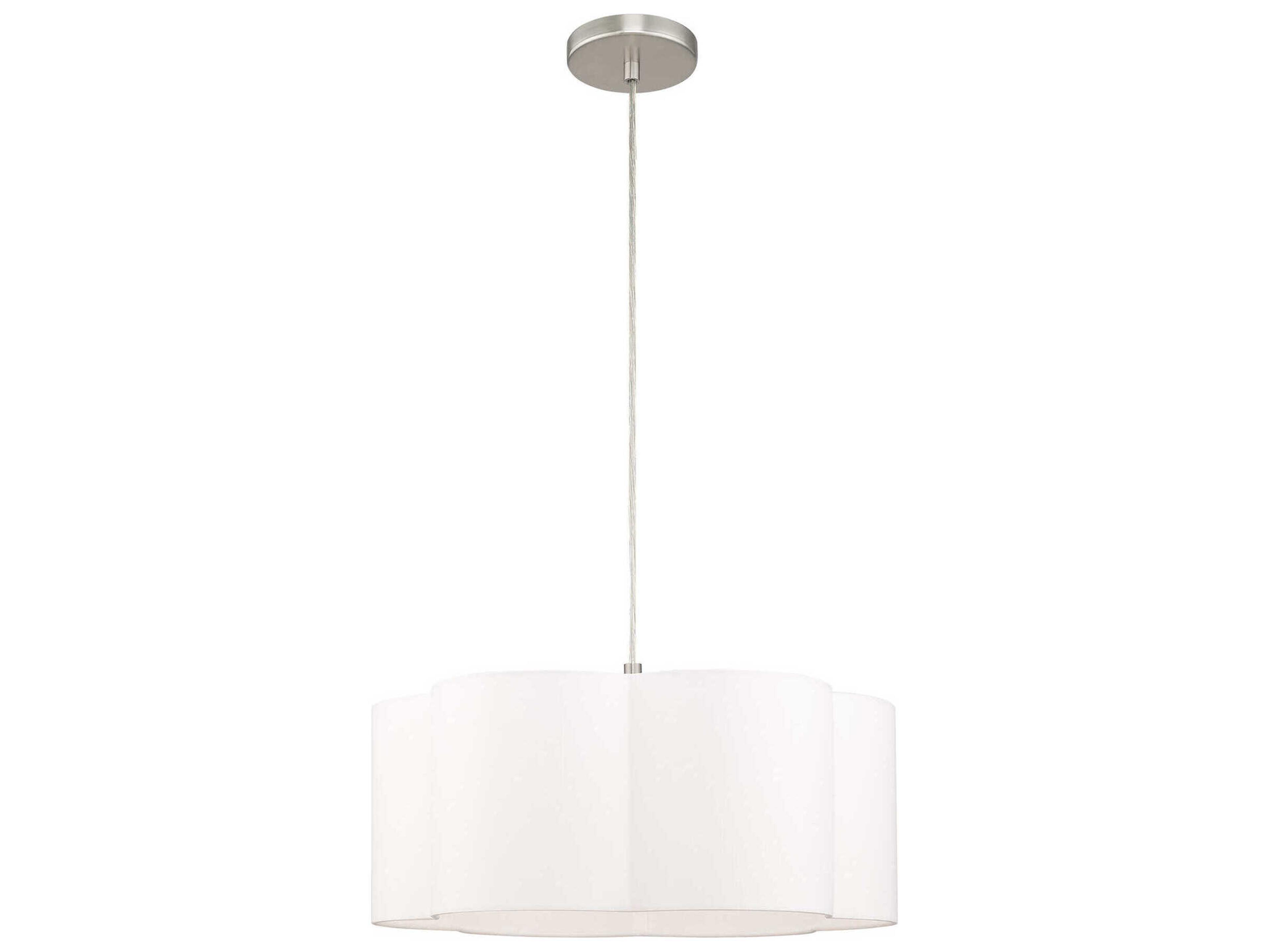 Livex Lighting Chelsea 1-Light Brushed Nickel White Pendant