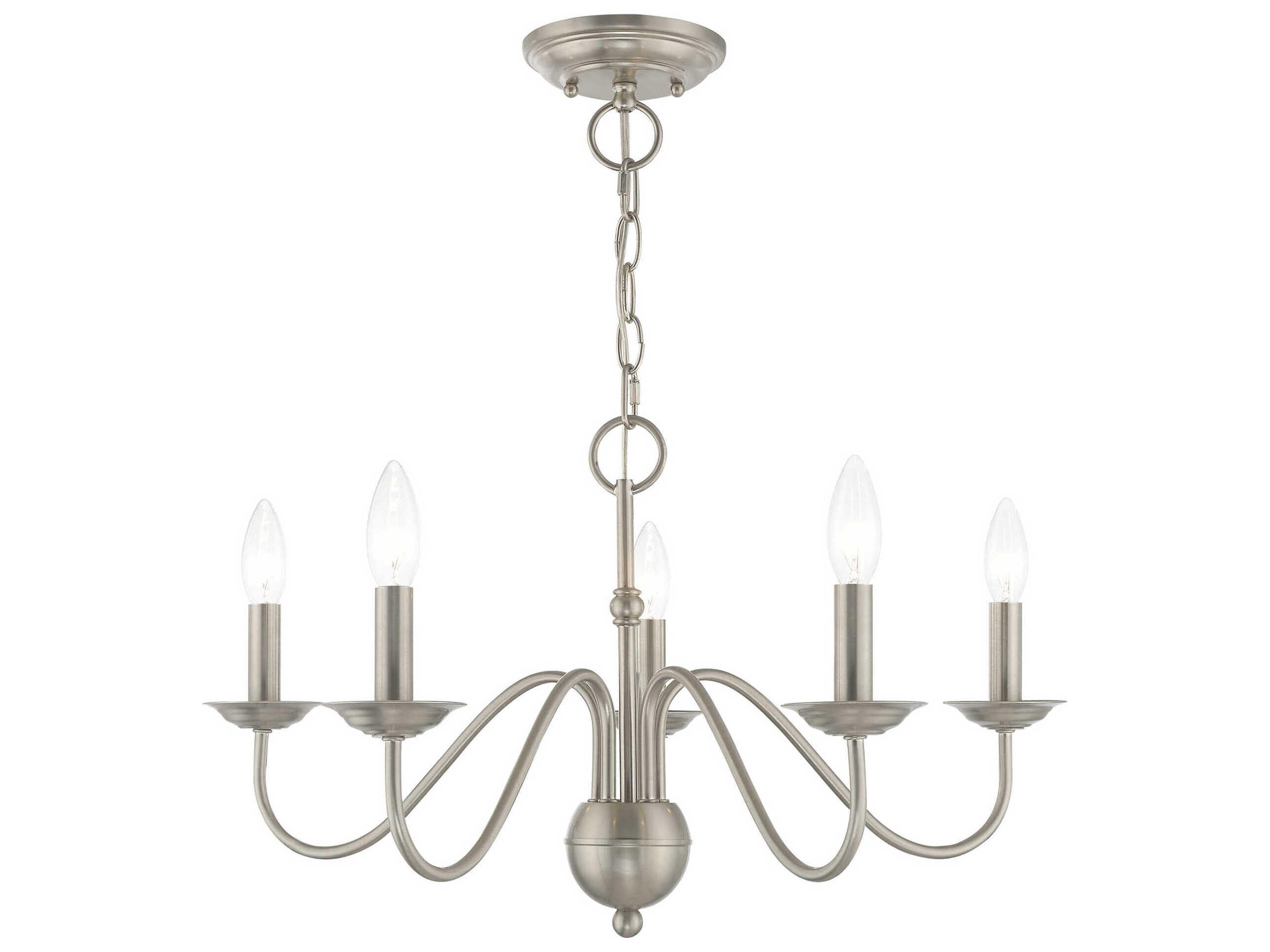 Livex Lighting Windsor 5-Light Brushed Nickel Candelabra Chandelier