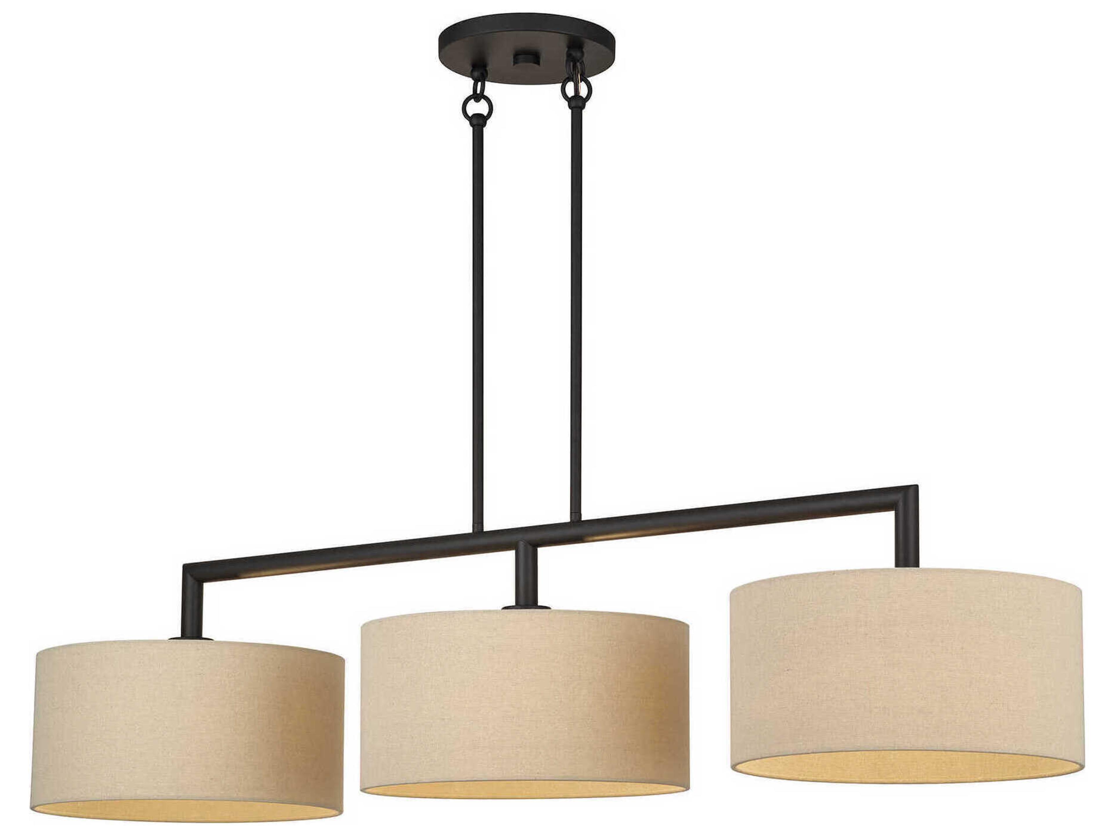 Livex Lighting Bellingham 3-Light Bronze Drum Island Pendant