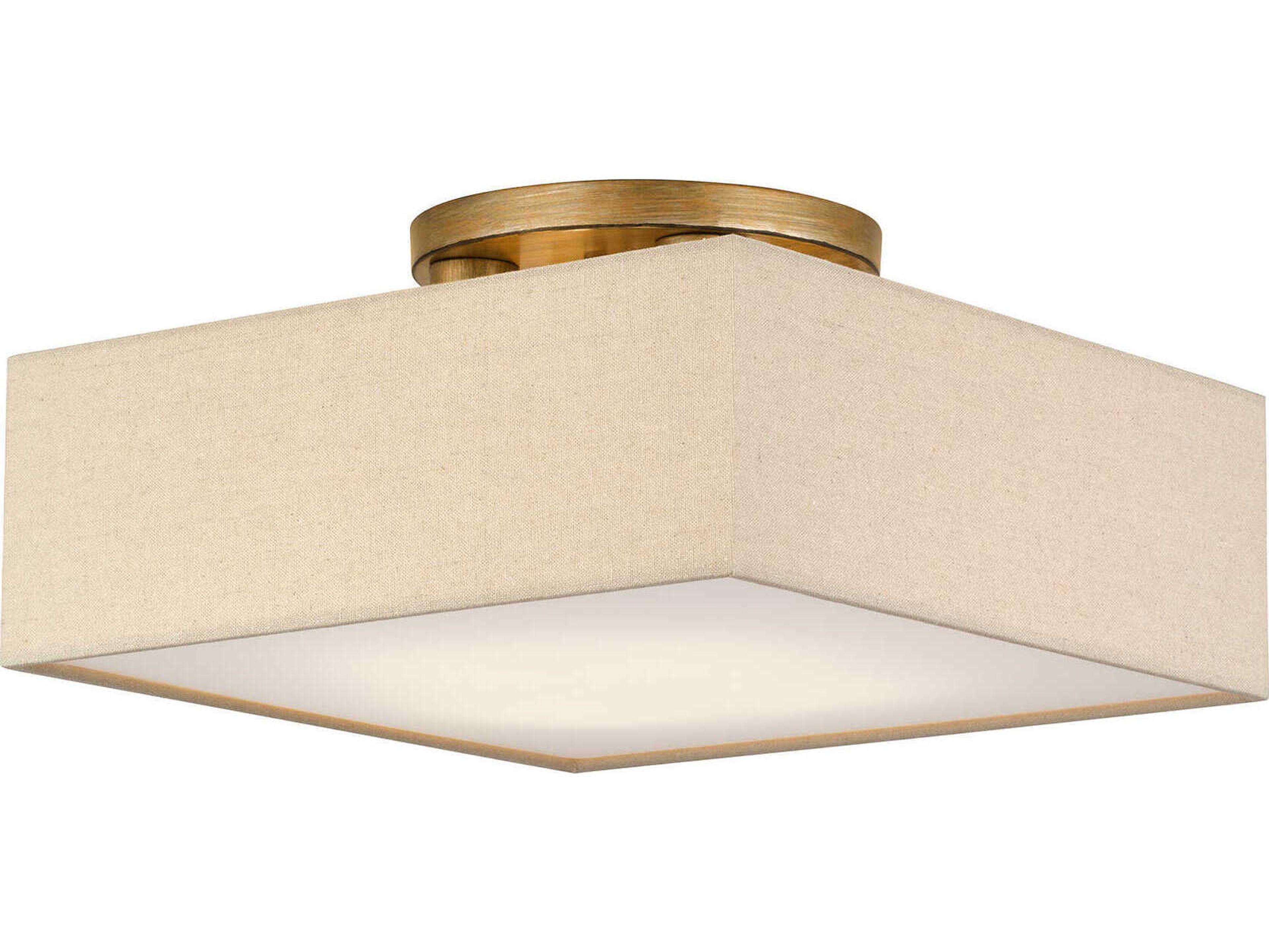 Livex Lighting Summit 4-Light Antique Gold Leaf Semi Flush Mount