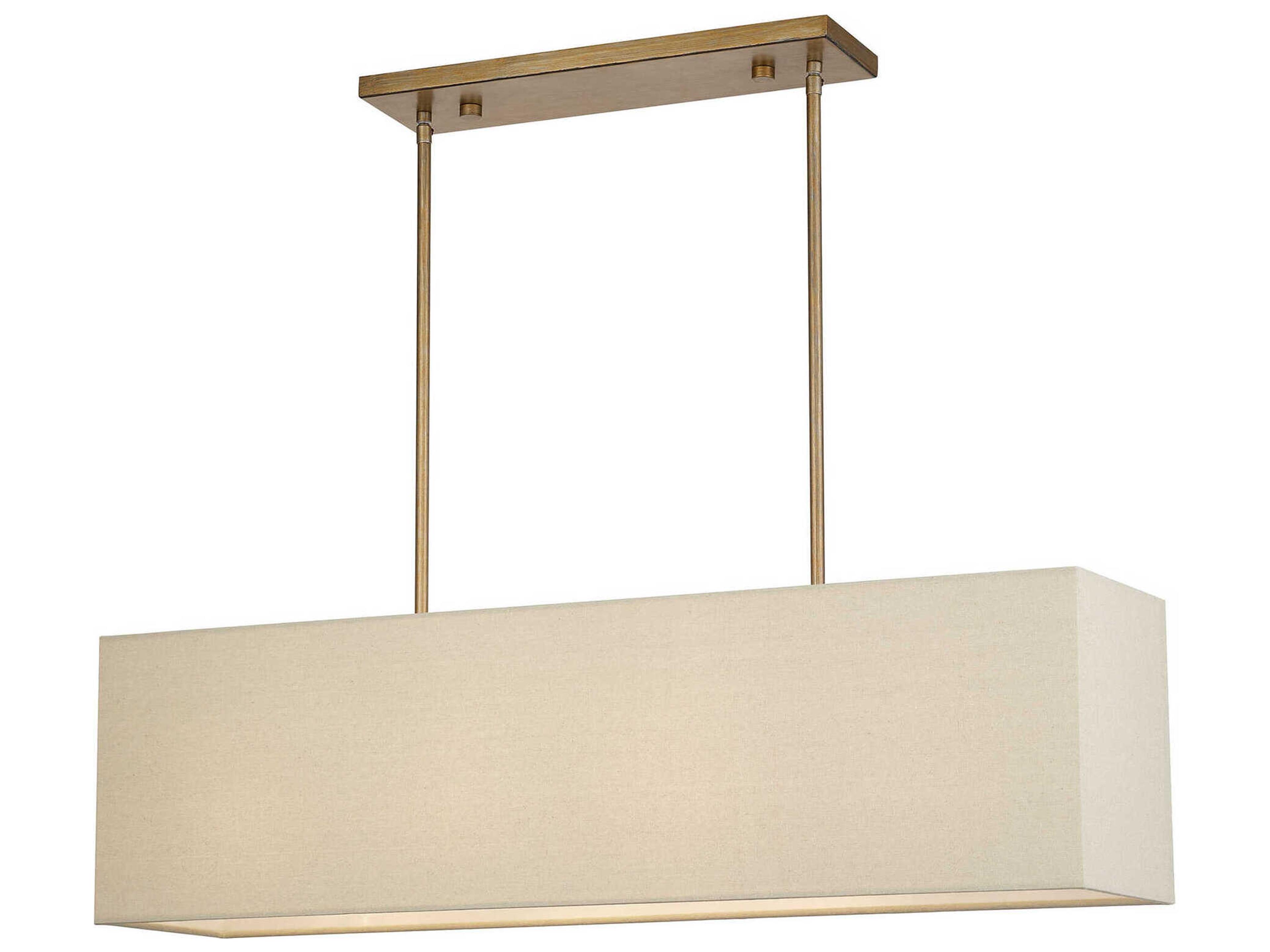 Livex Lighting Summit 4-Light Antique Gold Leaf Drum Island Pendant