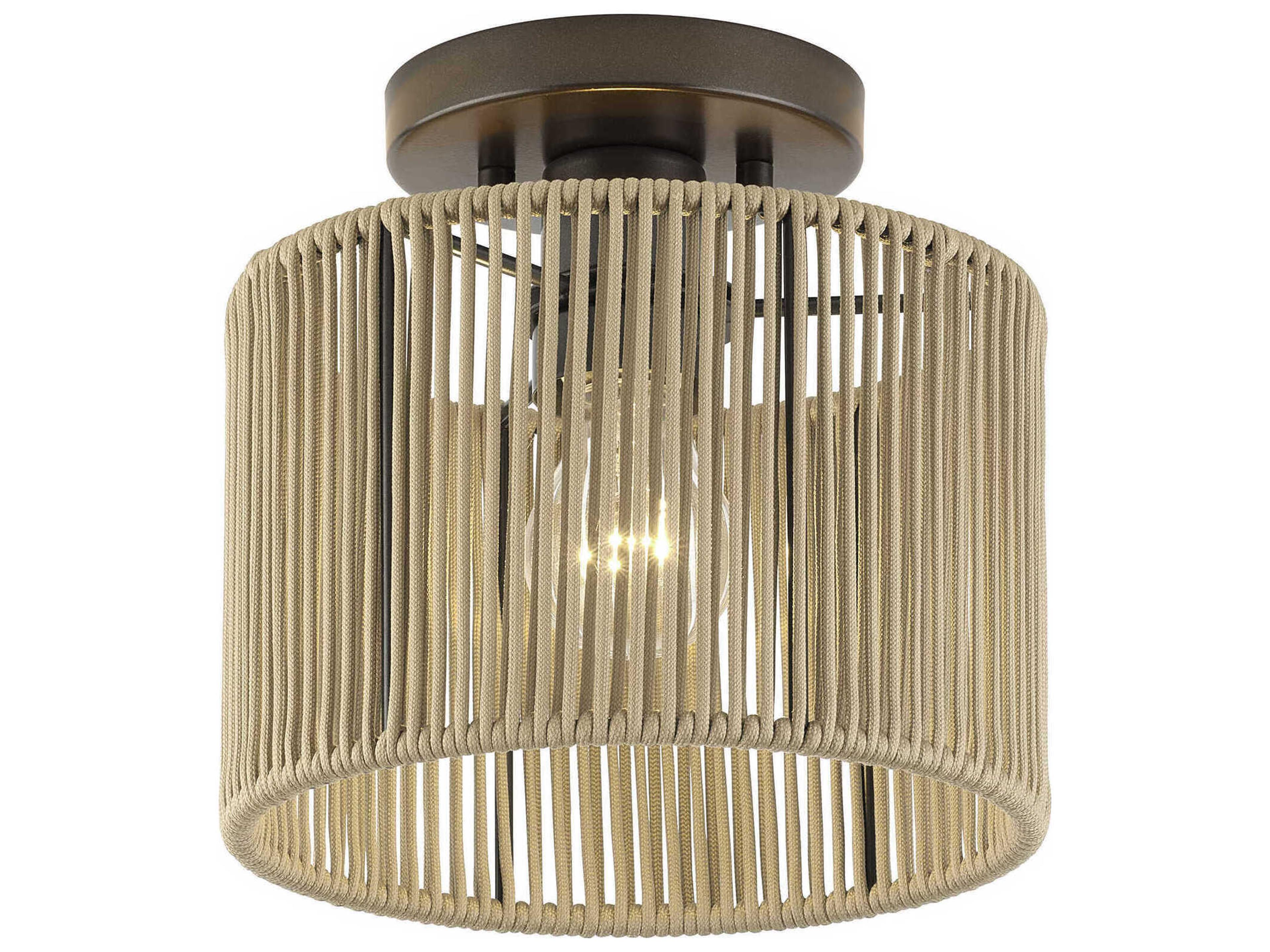 Livex Lighting Acordia 1-Light English Bronze Drum Semi Flush Mount
