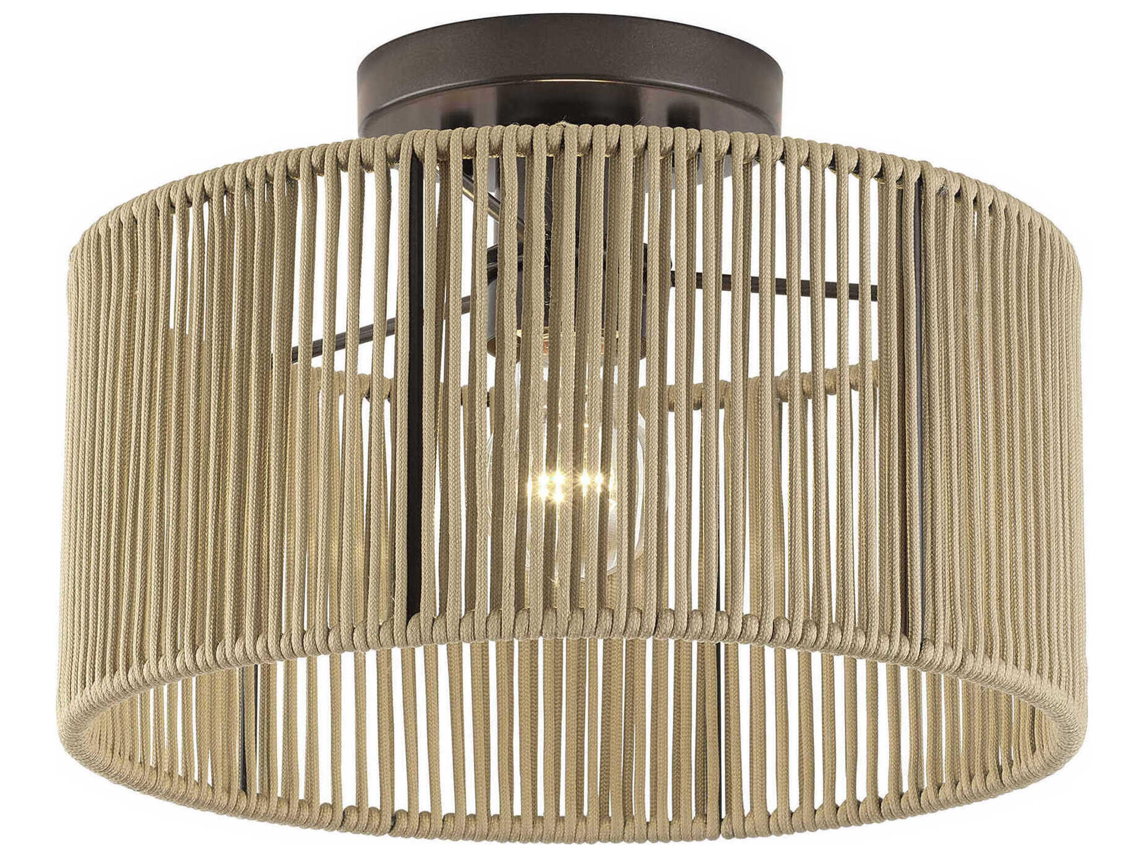 Livex Lighting Acordia 1-Light English Bronze Drum Semi Flush Mount