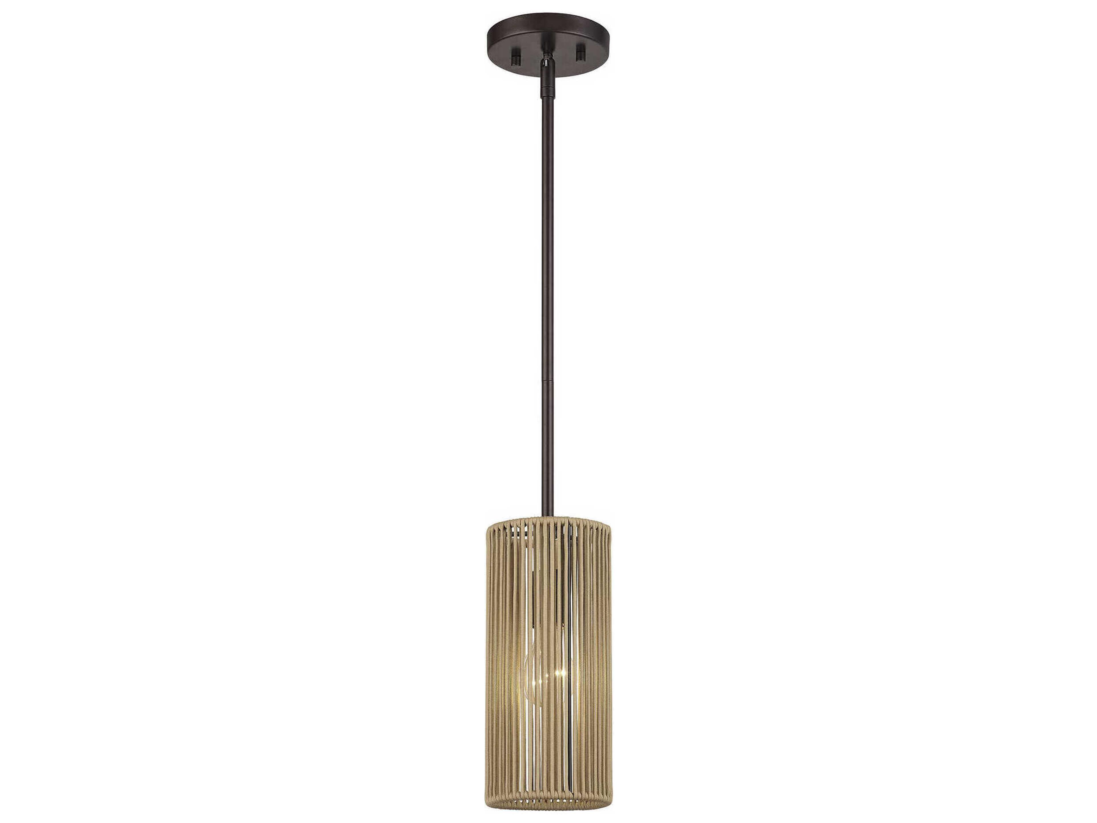 Livex Lighting Acordia 1-Light English Bronze Cylinder Mini Pendant