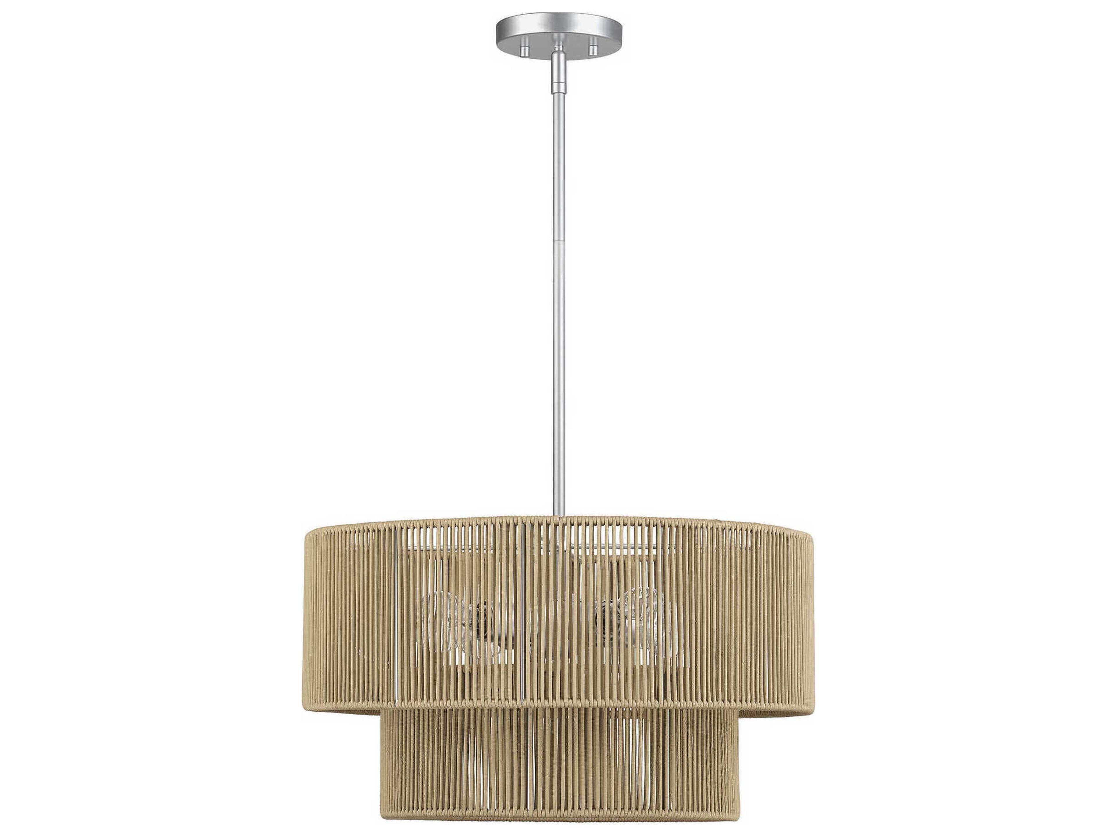 Livex Lighting Acordia 4-Light Painted Nickel Drum Pendant