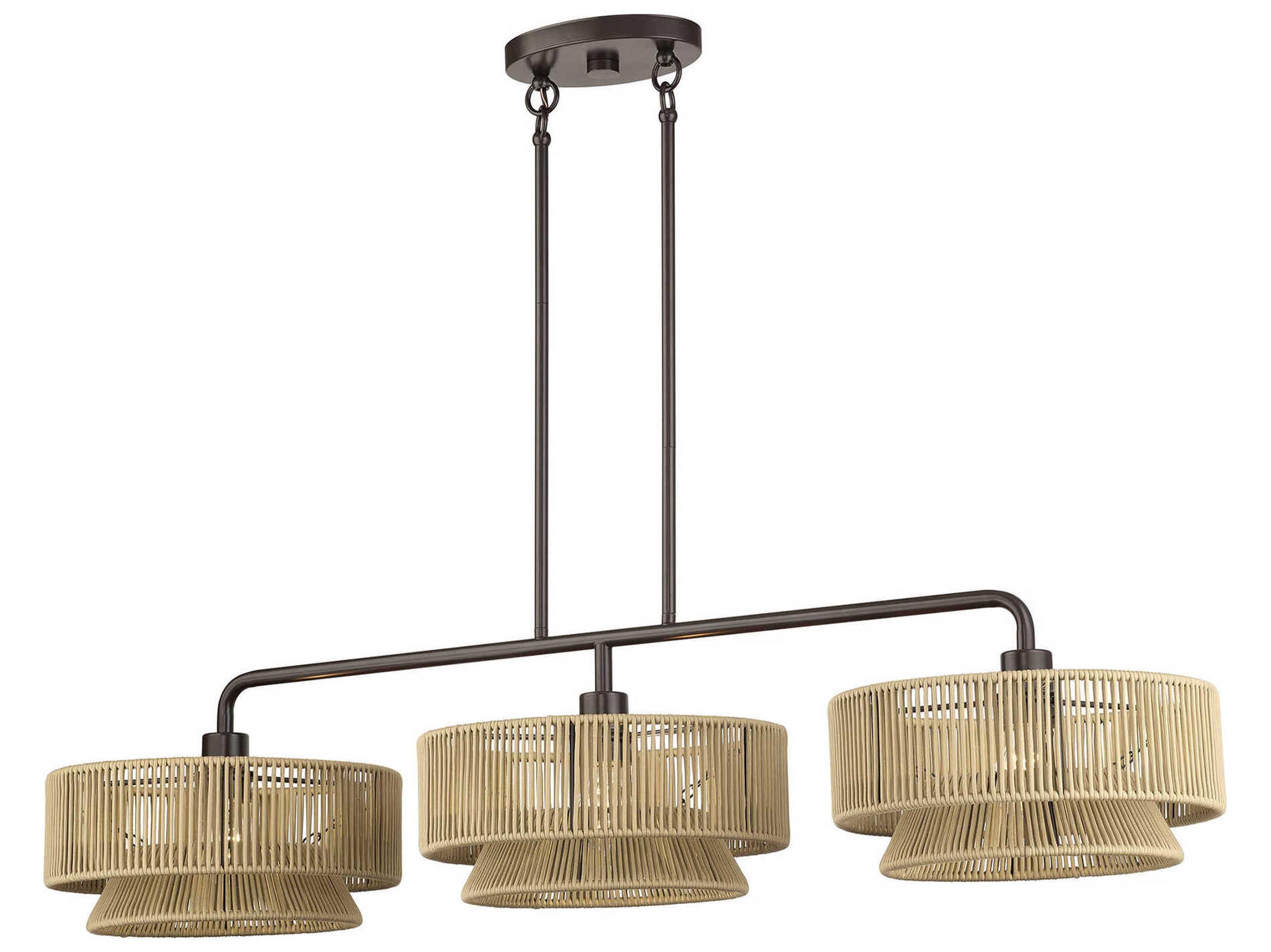Livex Lighting Florell 3-Light English Bronze Drum Island Pendant