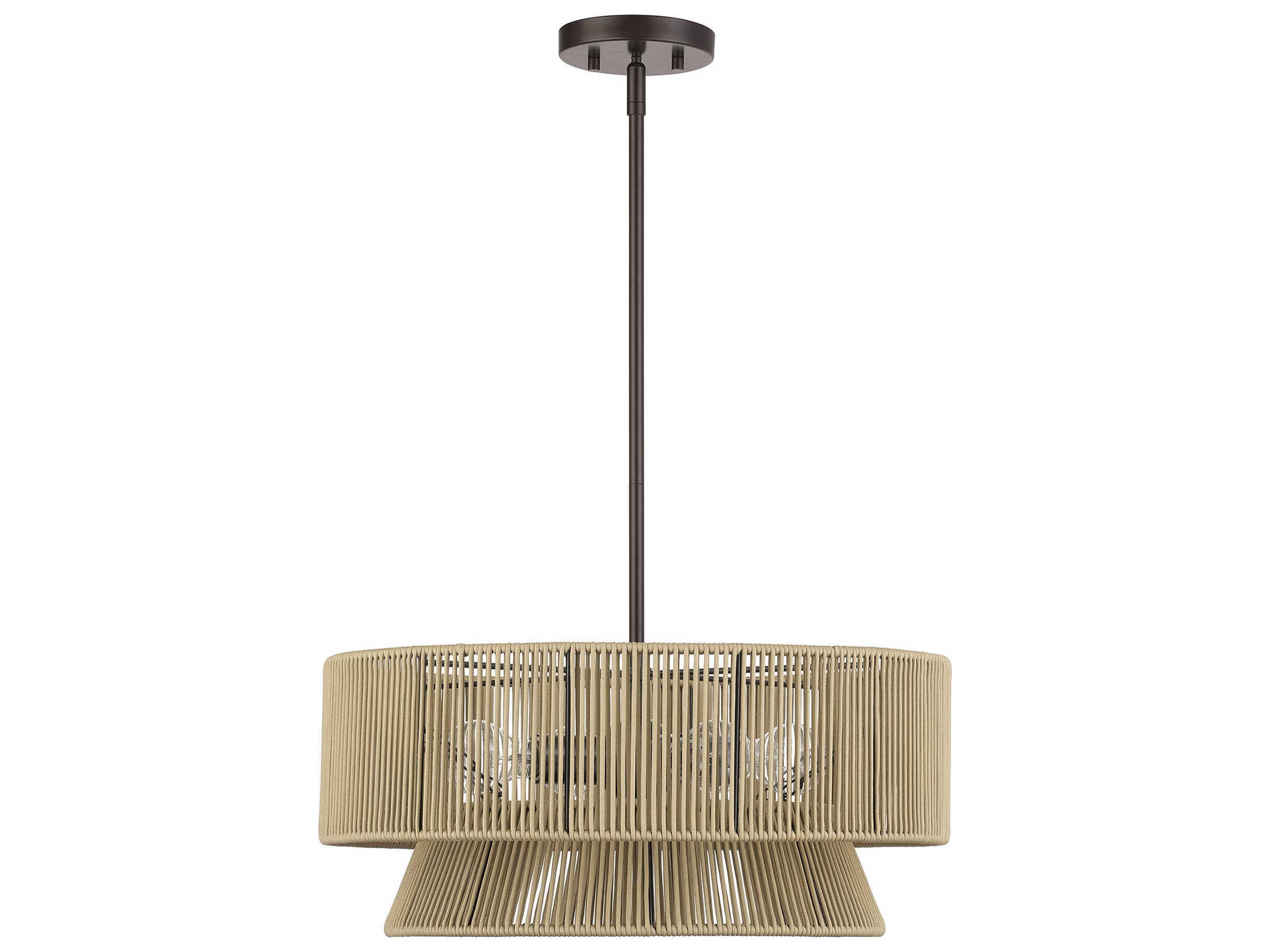 Livex Lighting Florell 4-Light English Bronze Drum Pendant