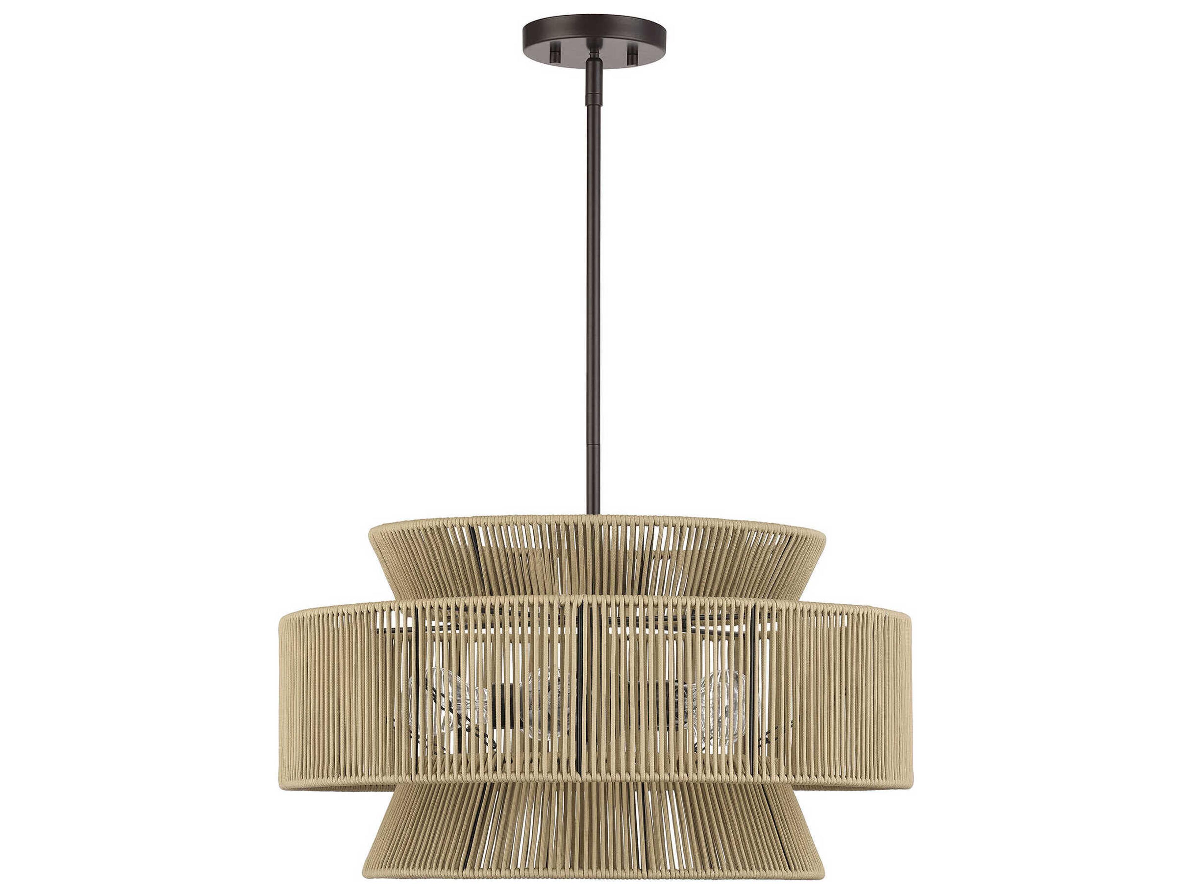 Livex Lighting Florell 5-Light English Bronze Drum Pendant