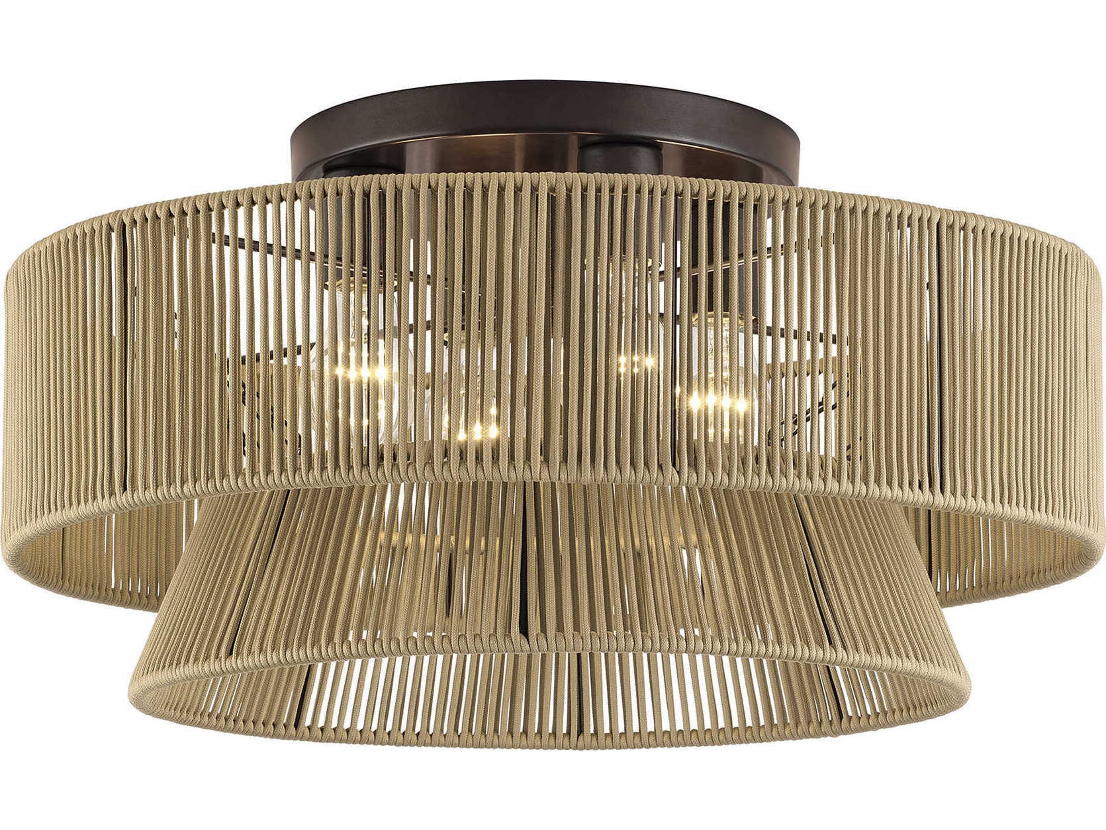 Livex Lighting Florell 4-Light English Bronze Drum Semi Flush Mount